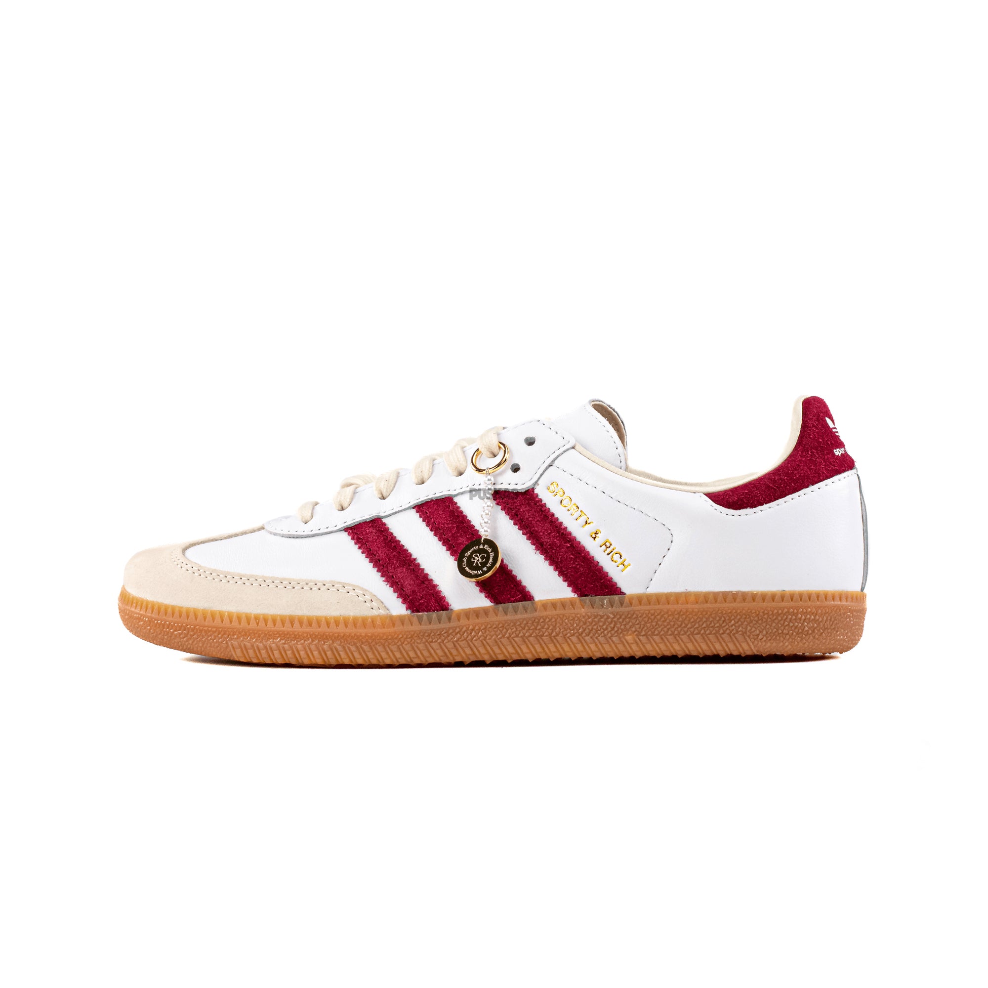 Adidas Samba 'Sporty & Rich' Sneakers in White & Burgundy - Classic 2023 Retro Style for Men & Women - Perfect for Casual Wear, Street Fashion & College Campus Lifestyle