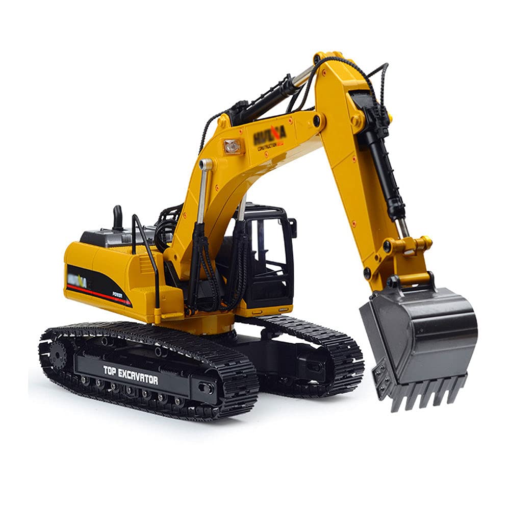 UJIKHSD Super Large 1:14 Scale Alloy RC Excavator - 3-in-1 Remote Control Construction Vehicle with Wood Grabber, 23-Channel Die-Cast Destroyer Toy | Realistic Construction Play for Kids, Birthday Gift for Boys | Outdoor Sandbox & Indoor Pretend Play Toy
