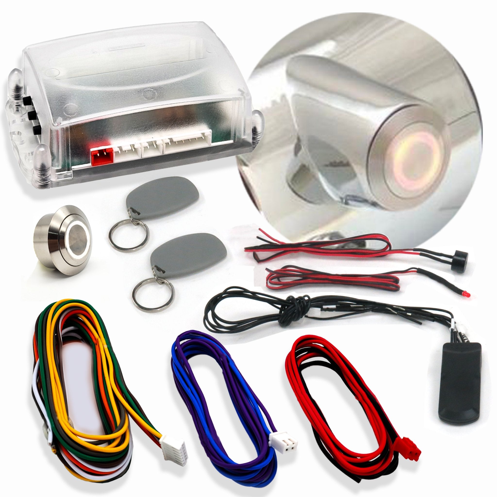 1903-1904 Buick Model B GM Direct Fit Column Insert Billet Push Button Start Conversion Kit with RFID - Classic Car Ignition Upgrade for Vintage Vehicle Restoration & Hot Rod Customization