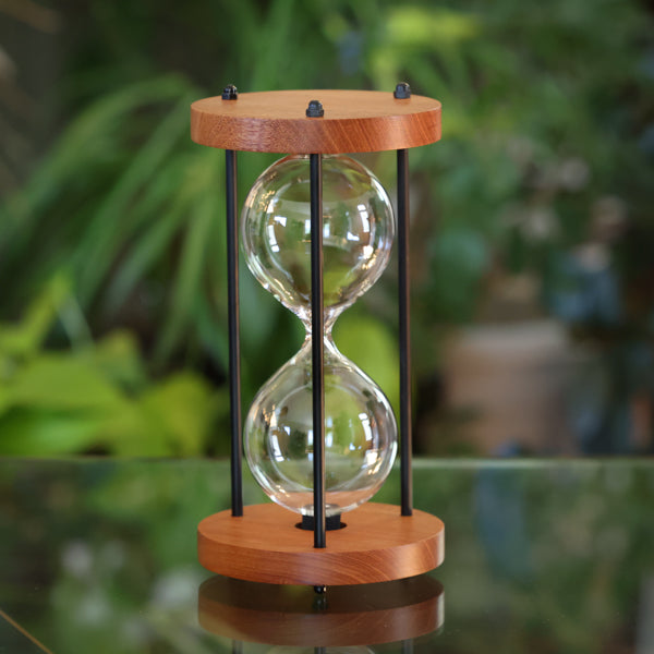 Handcrafted Solid Mahogany Hourglass Urn with Black Metal Spindles - Elegant Memorial Urn for Ashes, Perfect for Home Memorials & Funeral Services