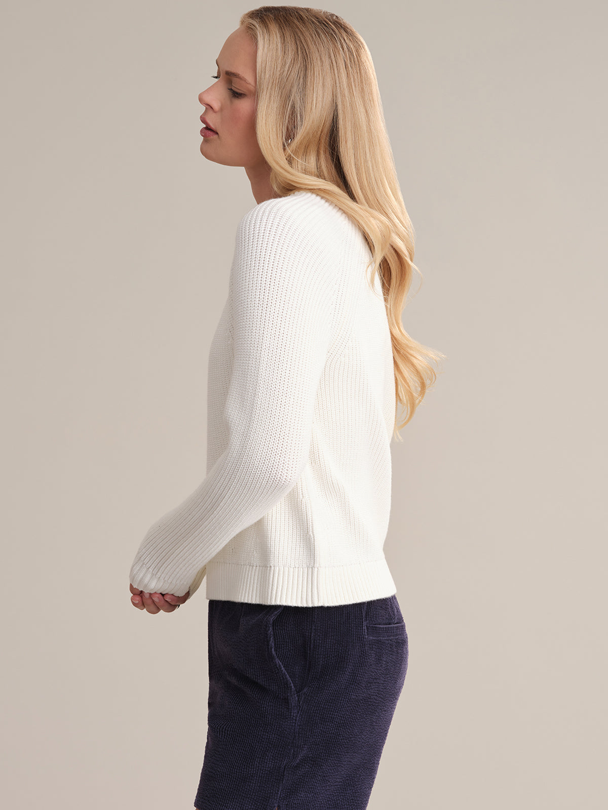 Sophia Women's Crewneck Shaker Stitch Cotton Sweater - Soft Casual Pullover for Fall & Winter | Perfect for Office, Date Night & Weekend Outings