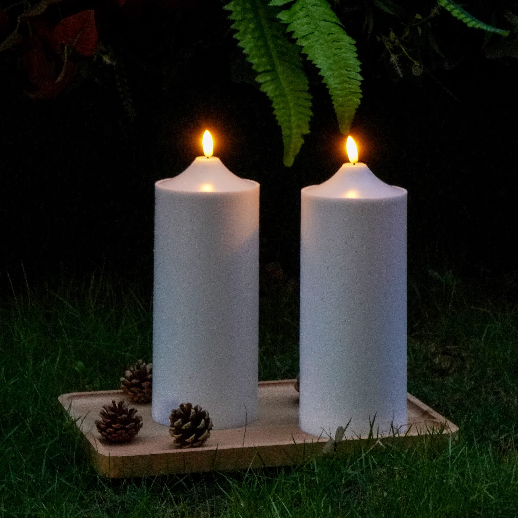 Patiphan Large Flameless LED Candles - Set of 2 White 11