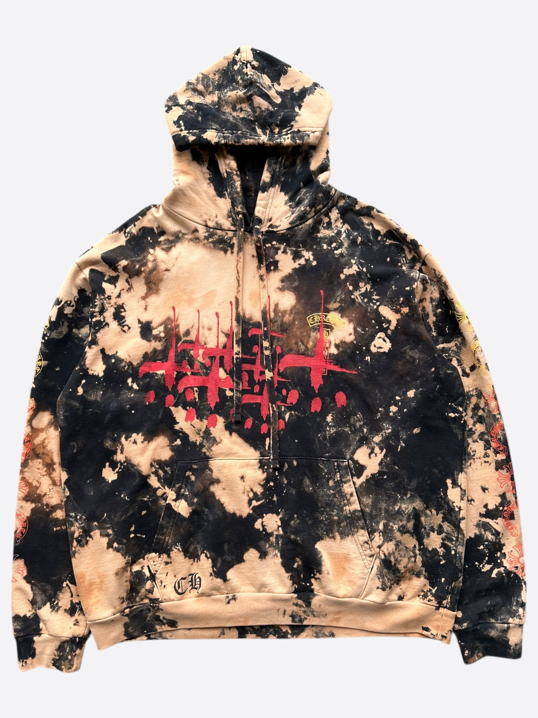 Chrome Hearts CVTVLIST Multicolor Bleached T-Bar Logo Hoodie - Stylish Streetwear for Men & Women | Perfect for Casual Outfits, Concerts, and Urban Fashion