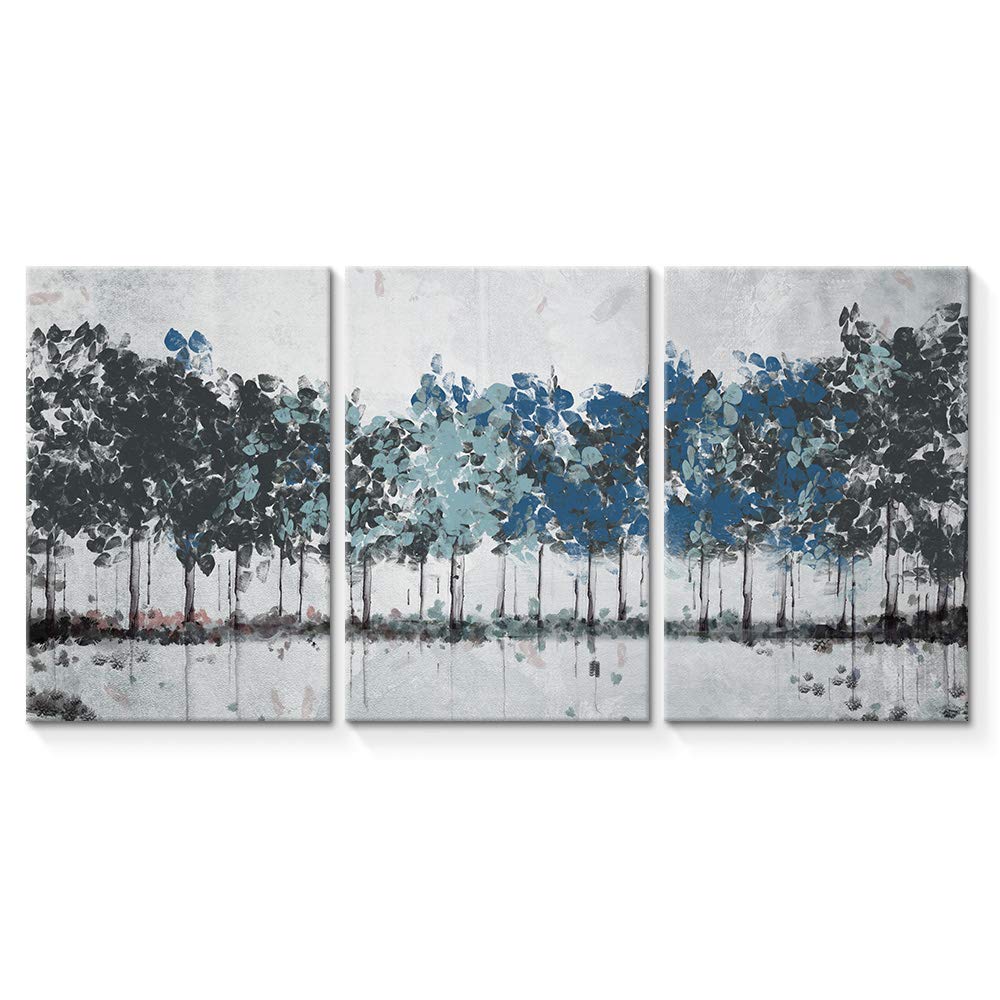 Wall26 - 3 Panel Abstract Tree Forest Oil Painting Canvas Wall Art - Giclee Printed Home Decor for Bedroom & Living Room - 24x36 Inches (Set of 3) - Perfect for Modern Interior Design & Housewarming Gifts