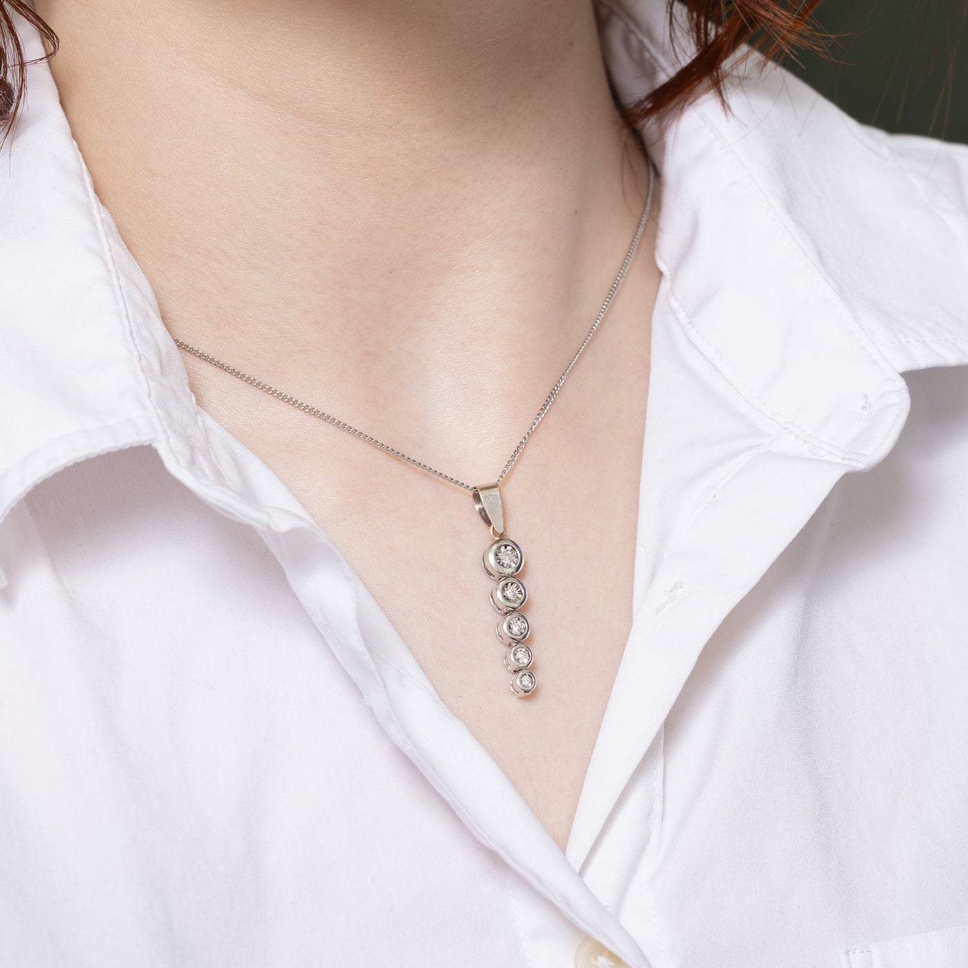 0.10ctw Bezel Set Diamond Drop Pendant Necklace - Elegant Dainty Jewelry for Women, Perfect for Weddings, Anniversaries & Special Occasions