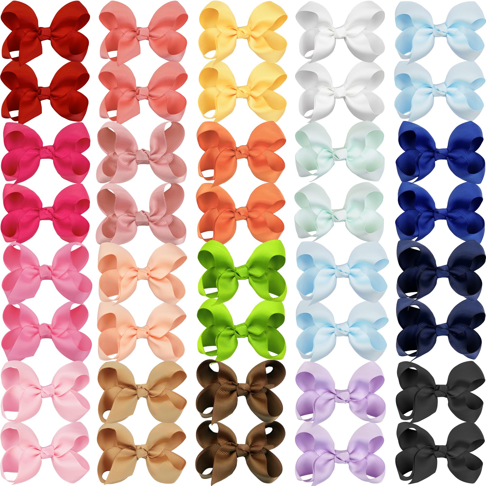 40pcs Girls Hair Bows Clips Set - Colorful Pigtail Cheer Alligator Hair Clips for Baby Toddlers & Kids | Perfect for School, Parties, and Daily Styling