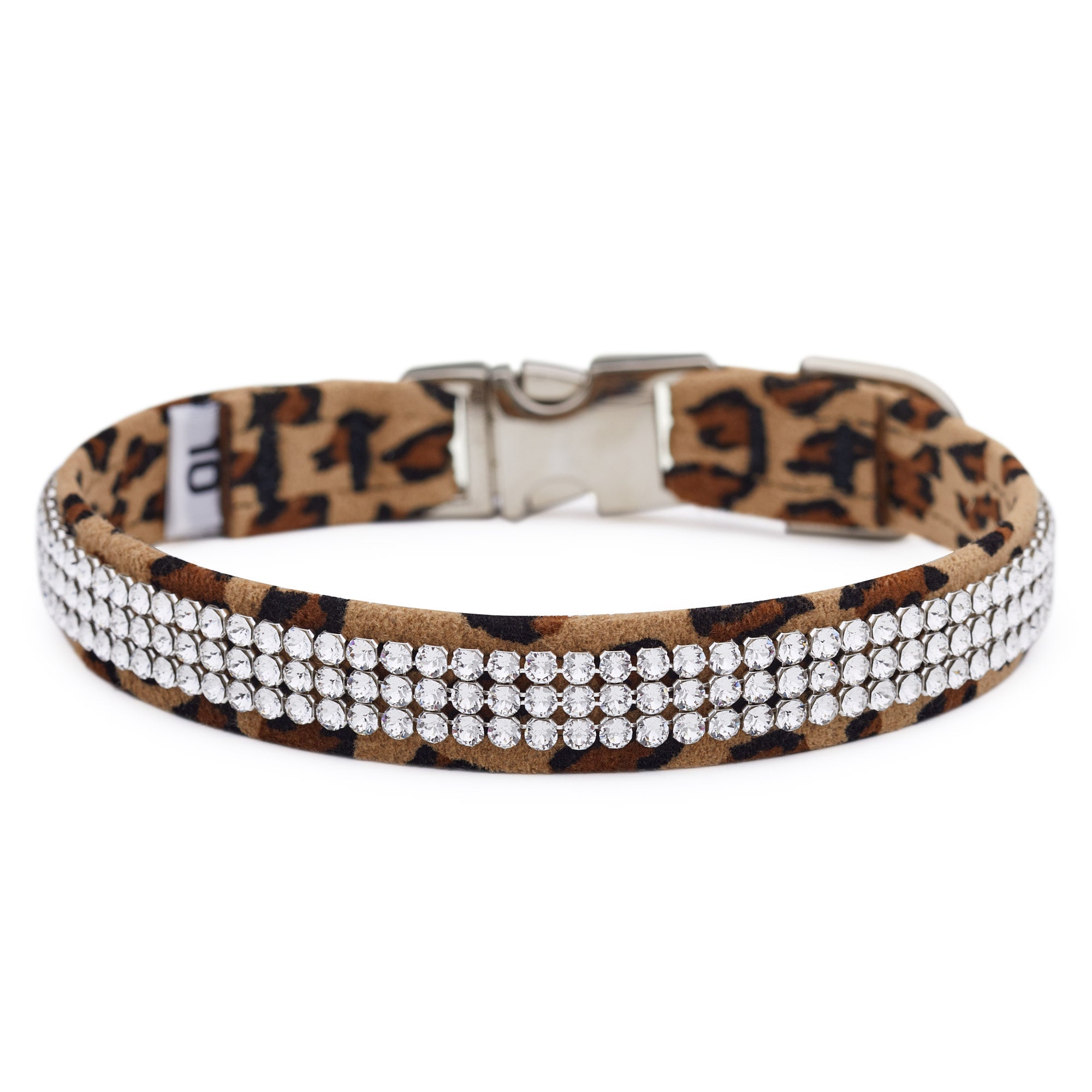 Cheetah 3 Row Giltmore Perfect Fit Dog Collar - Adjustable Pet Collar for Small Medium Large Dogs - Durable Nylon Dog Collar for Walking Training Daily Use