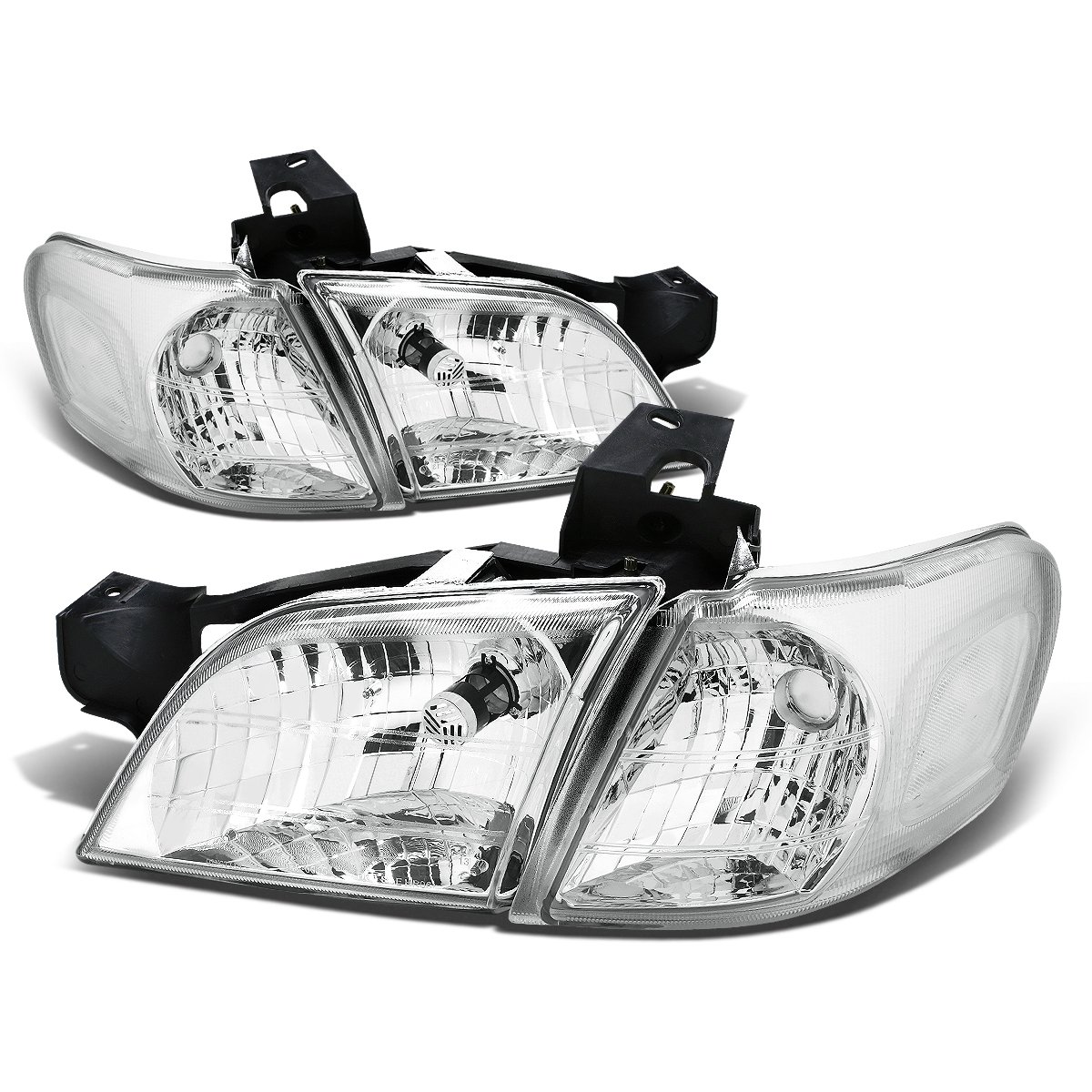 DNA MOTORING HL-OH-CV974P-CH-CL1 Chrome Housing Headlight Assembly - Replacement for 97-05 Chevy Venture, Oldsmobile Silhouette, Pontiac Montana & Trans Sport - Perfect for Night Driving & Vehicle Restoration Projects