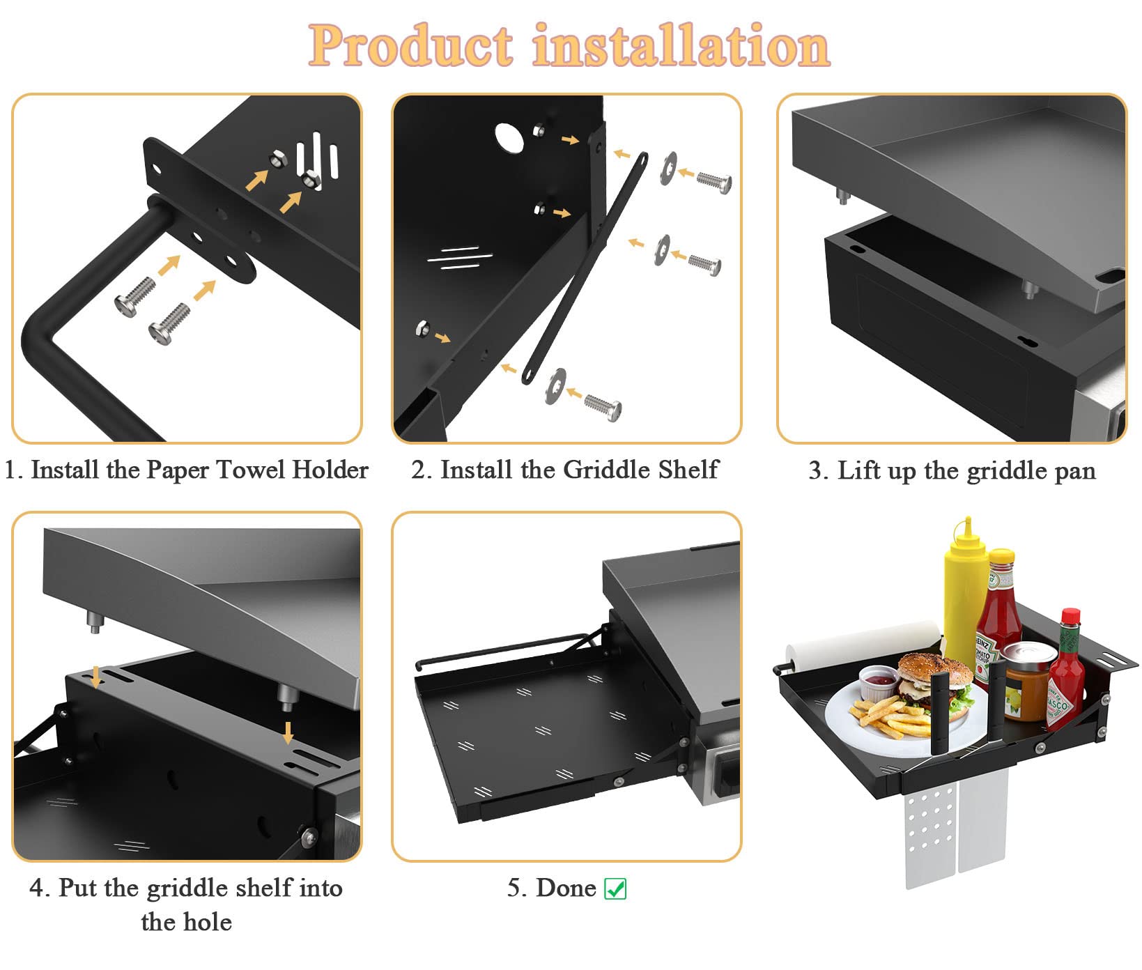 Upgraded Griddle Caddy Shelf for Blackstone 17