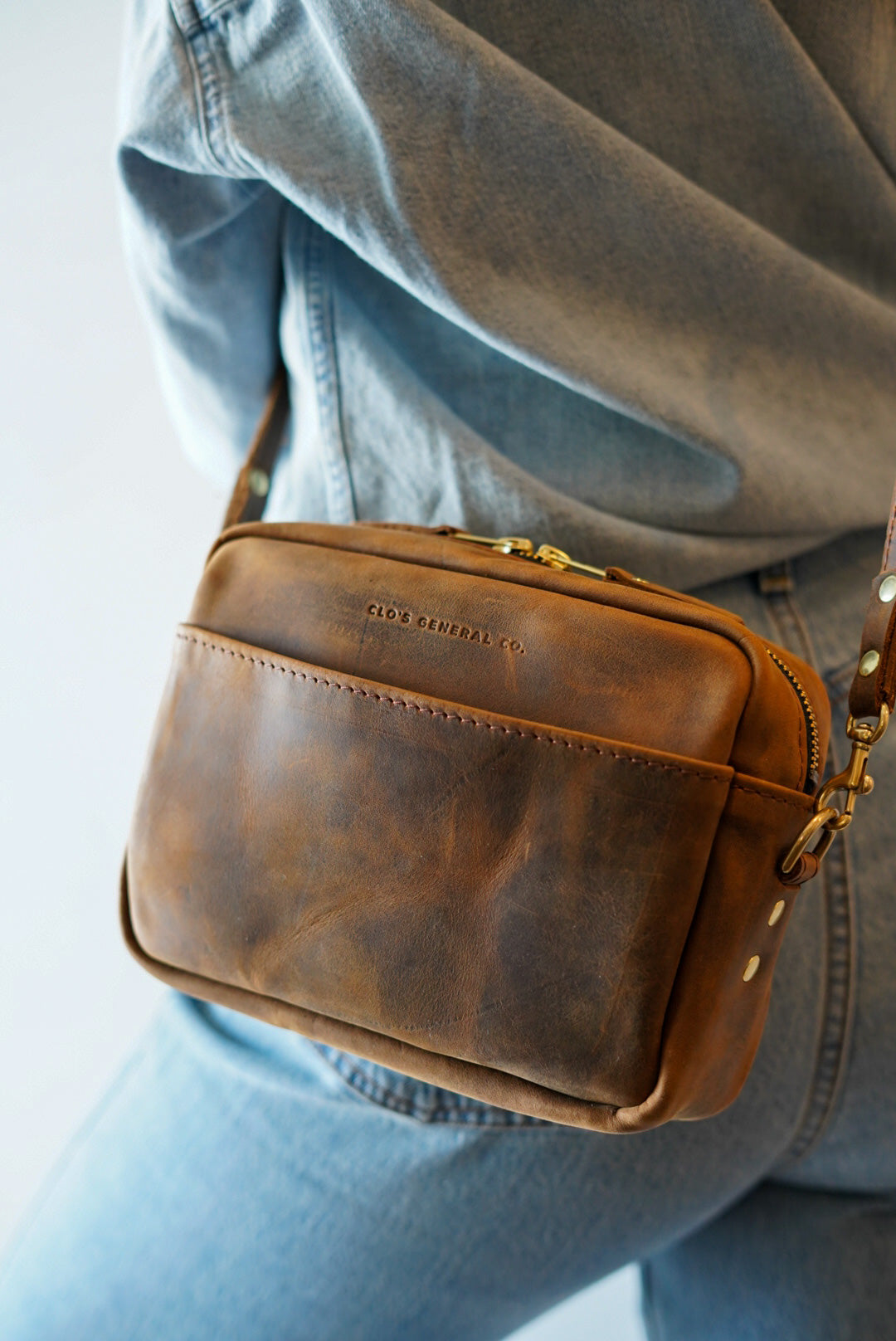 Premium Rectangle Crossbody Bag - Loco Gaucho Brown Leather Shoulder Purse for Women | Fashionable Everyday Carry, Work, Travel & Date Night Accessory
