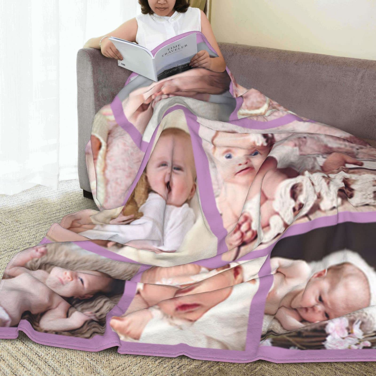 Custom Photo Blanket - Personalized Throw Blanket with Your Picture & Text | Gift for Baby, Mother, Father, Friends, Lover, Dog & Pet | Birthday Present | Perfect for Cuddling, Home Decor & Special Occasions