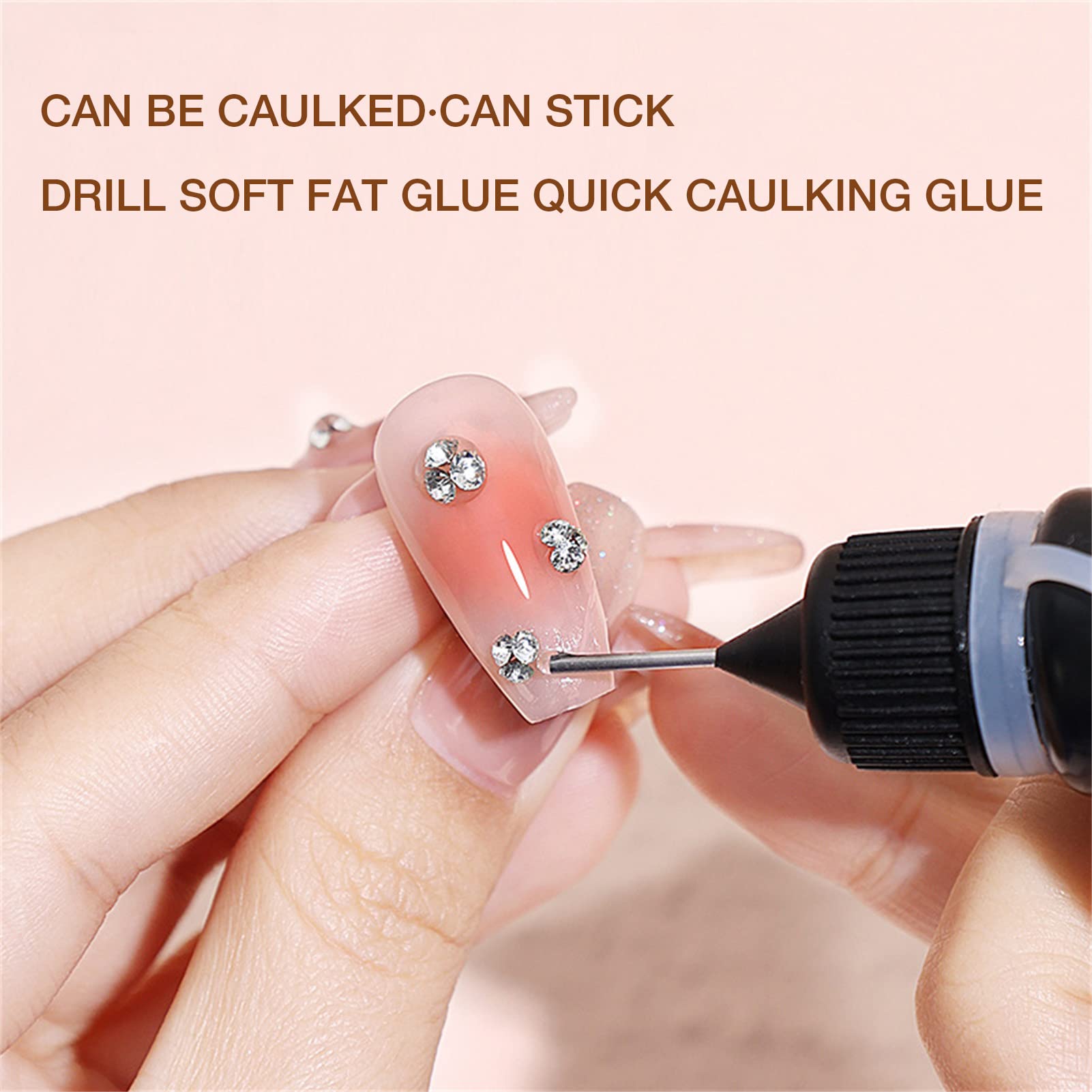 Rhinestone Nail Glue - Super Strong Nail Art Adhesive for Gems, 3D Diamonds & Nail Decorations | Professional Salon-Grade DIY Nail Jewelry Glue (10ml) - Perfect for Manicures, Nail Art Designs & Home Salon Use
