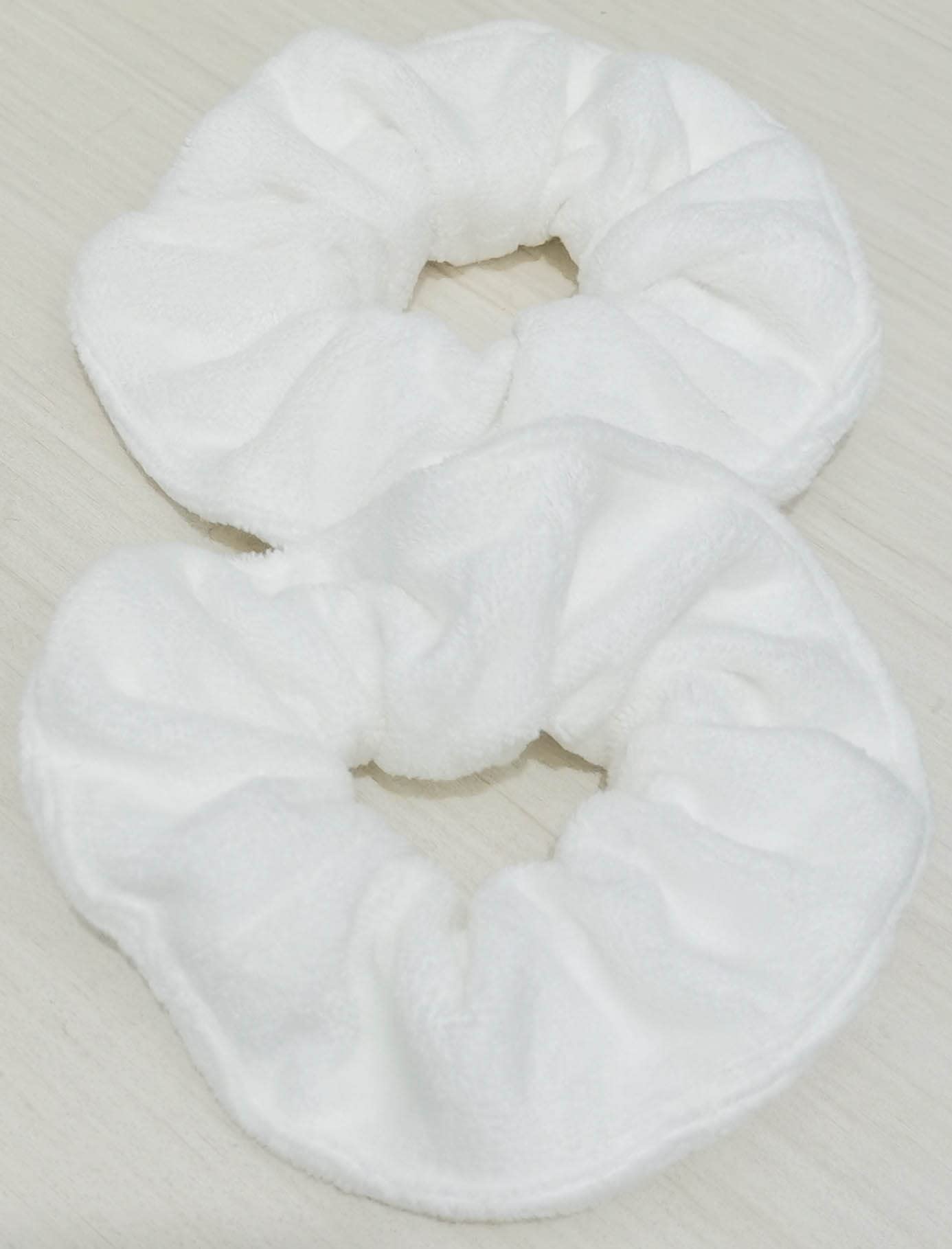 Ultra Soft Microfiber Hair Towel Scrunchies - Super Absorbent Hair Towel Wrap for Frizz Free & Heatless Hair Drying - Large Thick Hair Ponytail Holder - Premium 2 Pack (White) - Perfect for Post-Shower, Gym, Travel & Home Hair Care