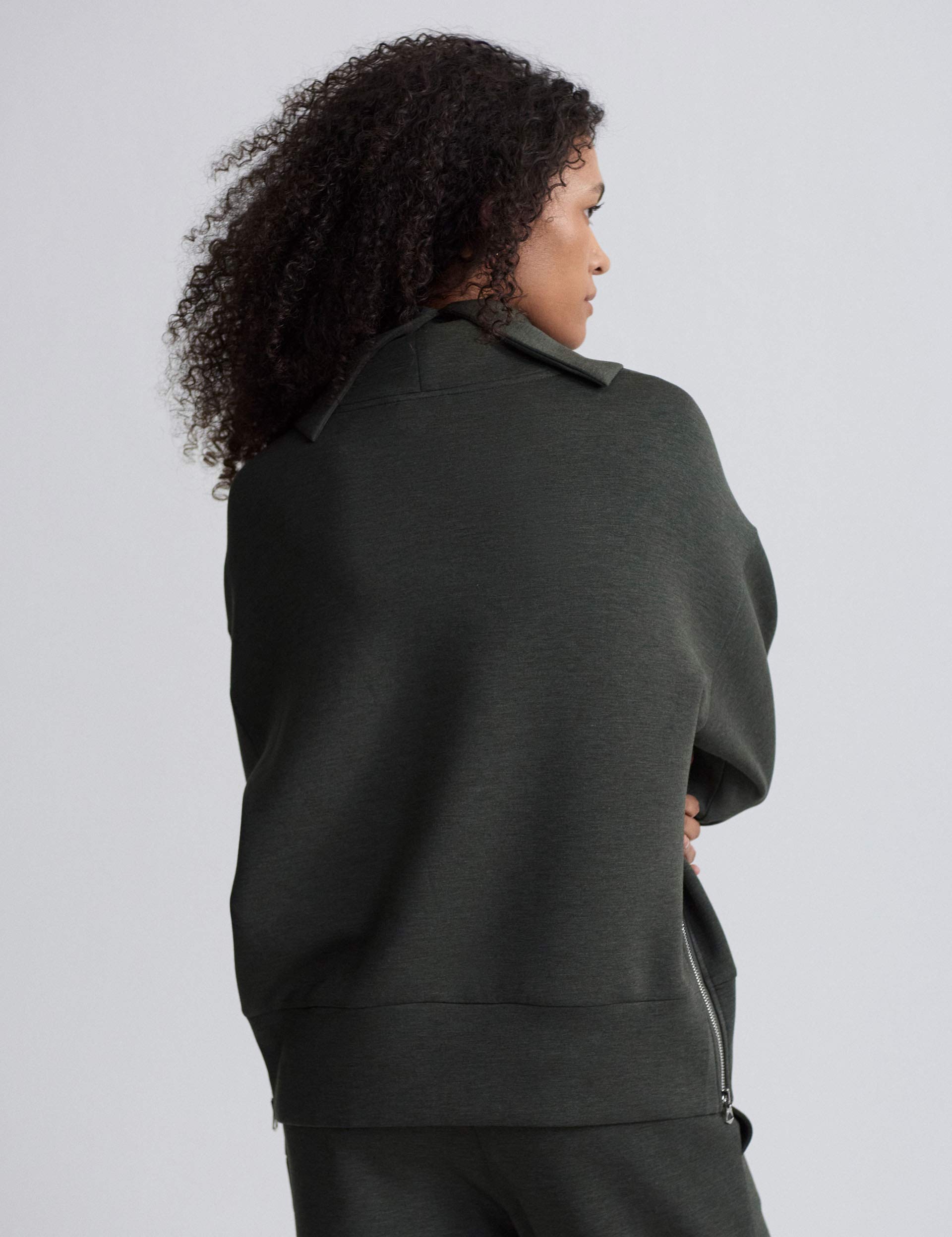Priya Women's Longline Sweatshirt - Olive Marl Color | Soft & Comfortable Pullover for Casual Wear, Lounge, and Outdoor Activities