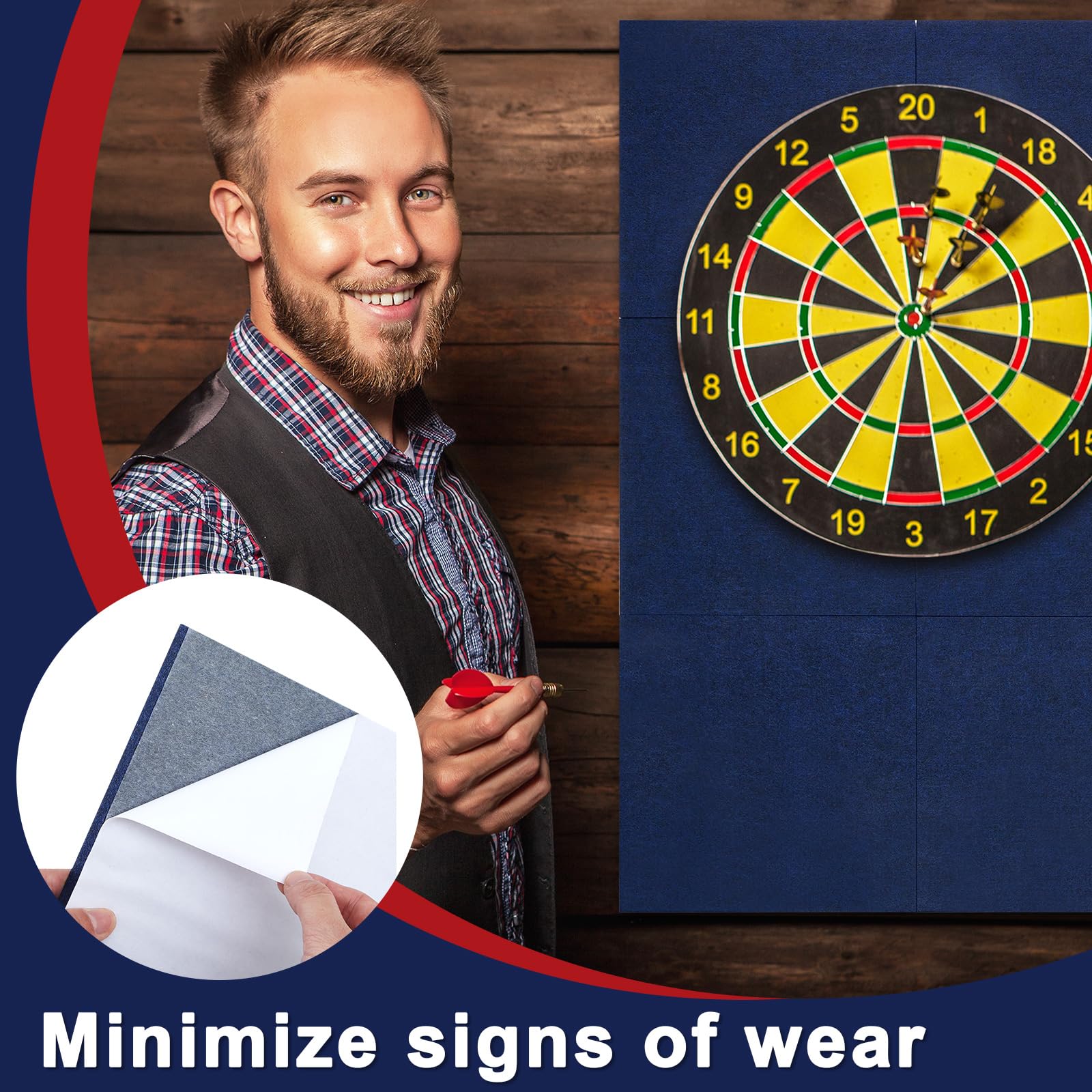 Professional Dartboard Wall Protectors - Extended Length for 17.75