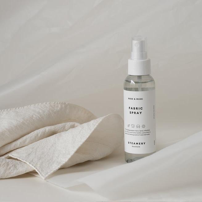 Premium Fabric Spray with Rose & Musk Scent - 100ml Long-Lasting Fragrance for Clothes, Linens & Home Decor - Perfect for Freshening Up Wardrobes, Bedding & Upholstery