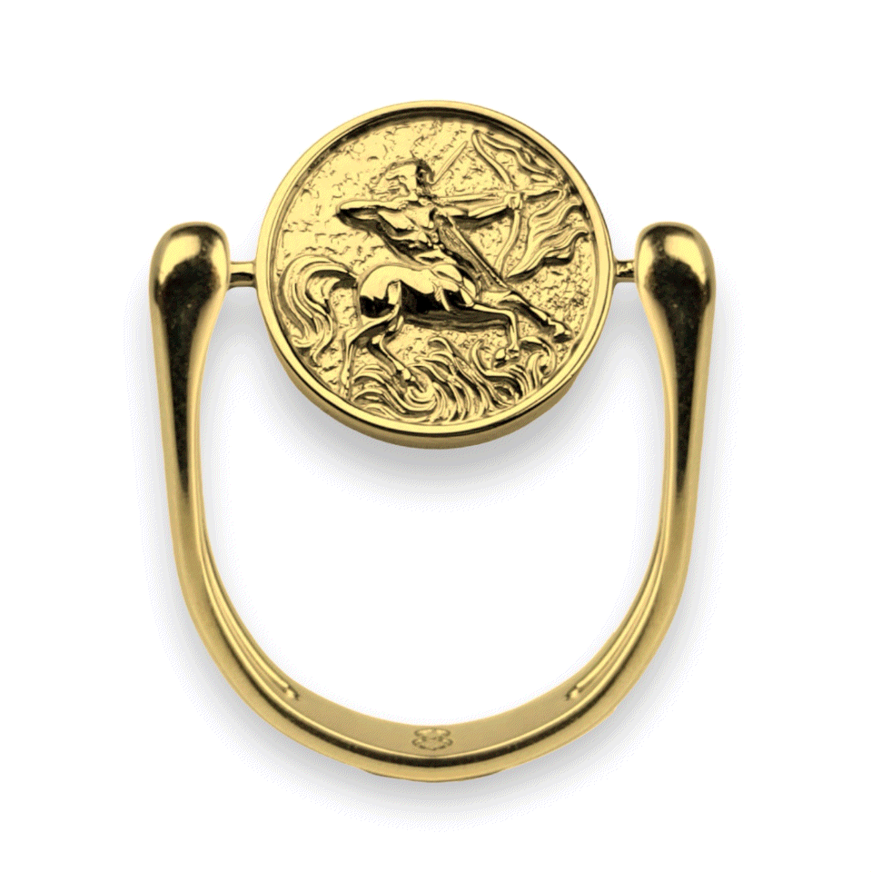 Luxury Gold Zodiac Fidget Ring for Anxiety Relief - 12 Astrology Sign Spinner Ring for Stress Relief & Focus - Perfect for ADHD, Meditation & Office Work