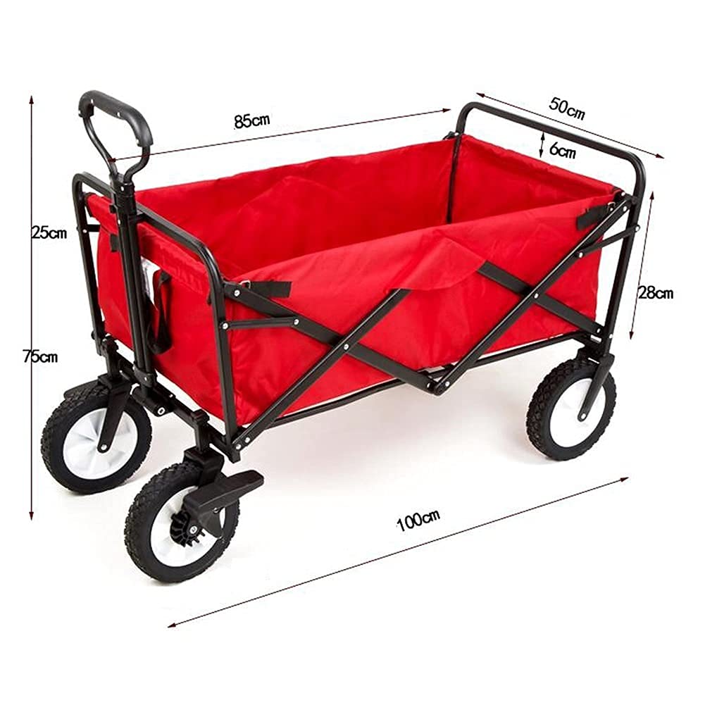 **Foldable Collapsible 4-Wheel Shopping Wagon Cart with Push Handle - Portable Grocery Trolley for Supermarket, Picnic, Beach, Camping & Home Storage (2-Pack)**