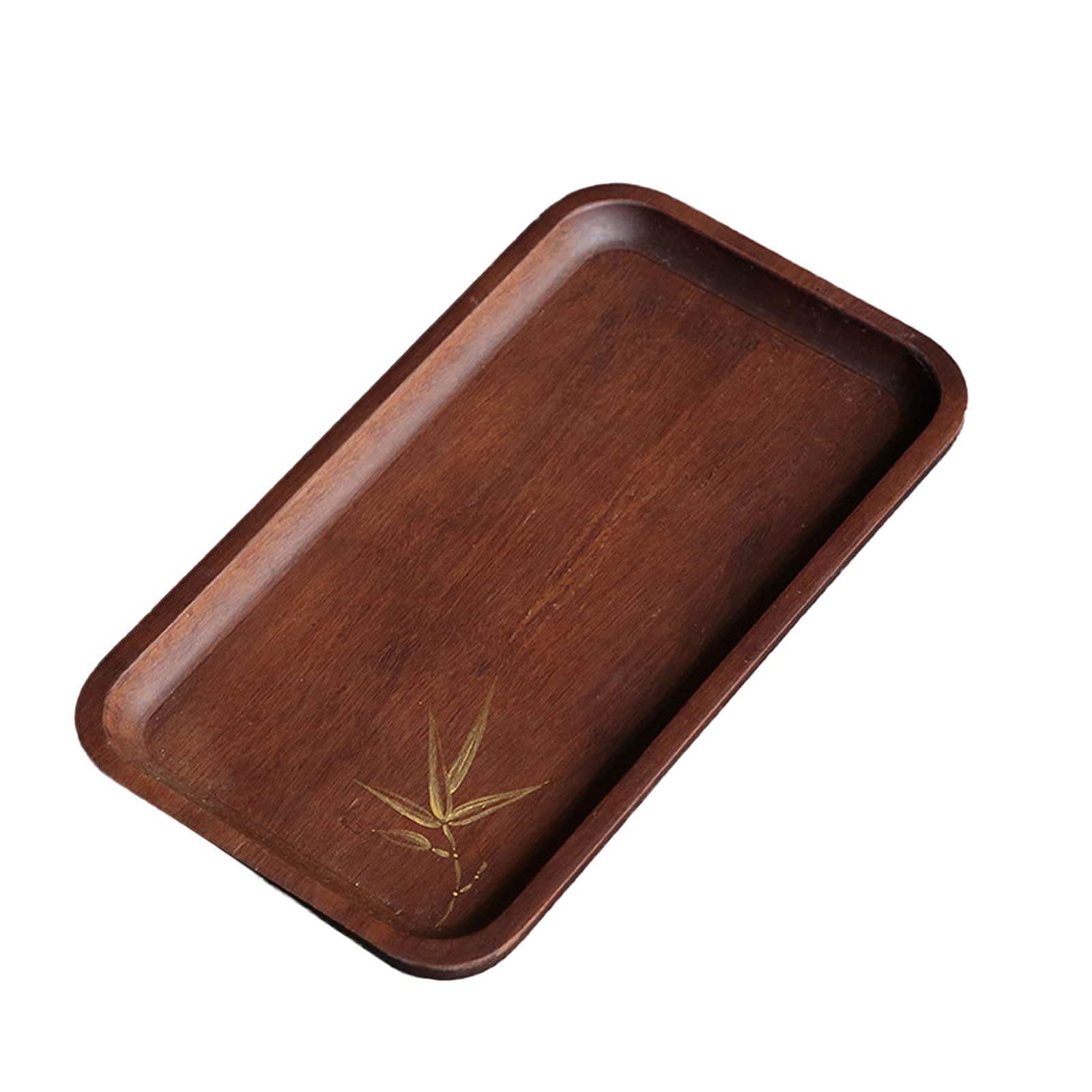 Elegant Bamboo Tea Serving Tray with Decorative Tea Pattern - Perfect for Breakfast, Afternoon Tea & Coffee Service - Ideal for Dining Table, Kitchen Counter & Entertaining Guests