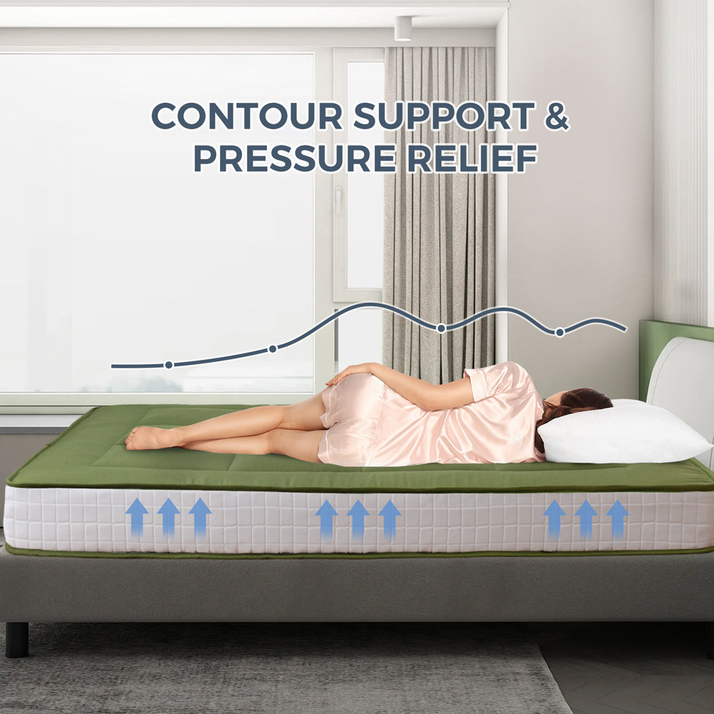 CloudCozy Elite 6-Inch Futon Mattress - Green Memory Foam Sofa Bed Mattress for Guest Room, Dorm, or Small Space | Comfortable & Supportive Foldable Couch Mattress