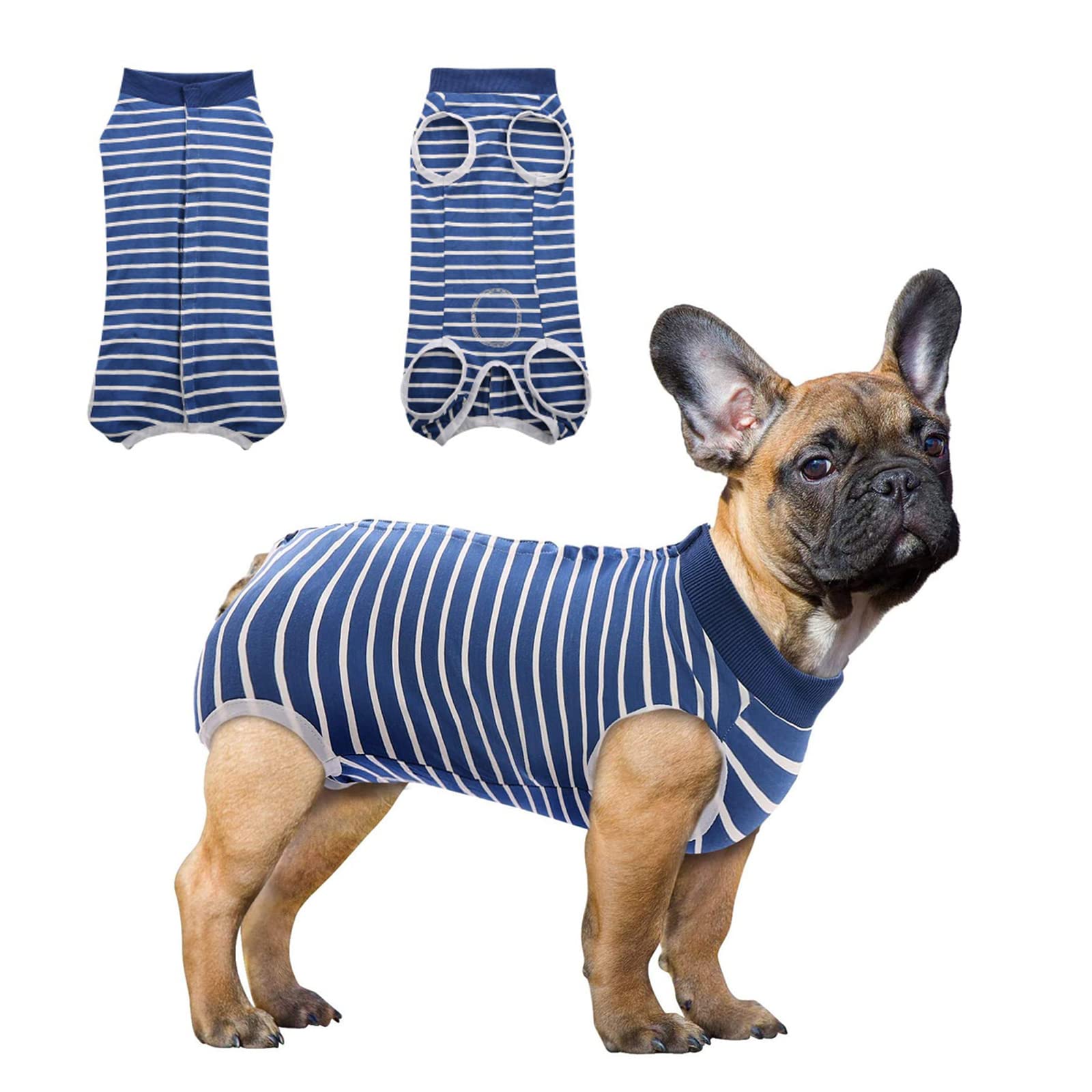 SAWMONG Dog Recovery Suit for Post-Surgery Care - Soft Surgical Onesie for Female & Male Dogs - Alternative to E-Collar Cone - Blue Large Size - Perfect for Spay/Neuter Recovery & Wound Protection