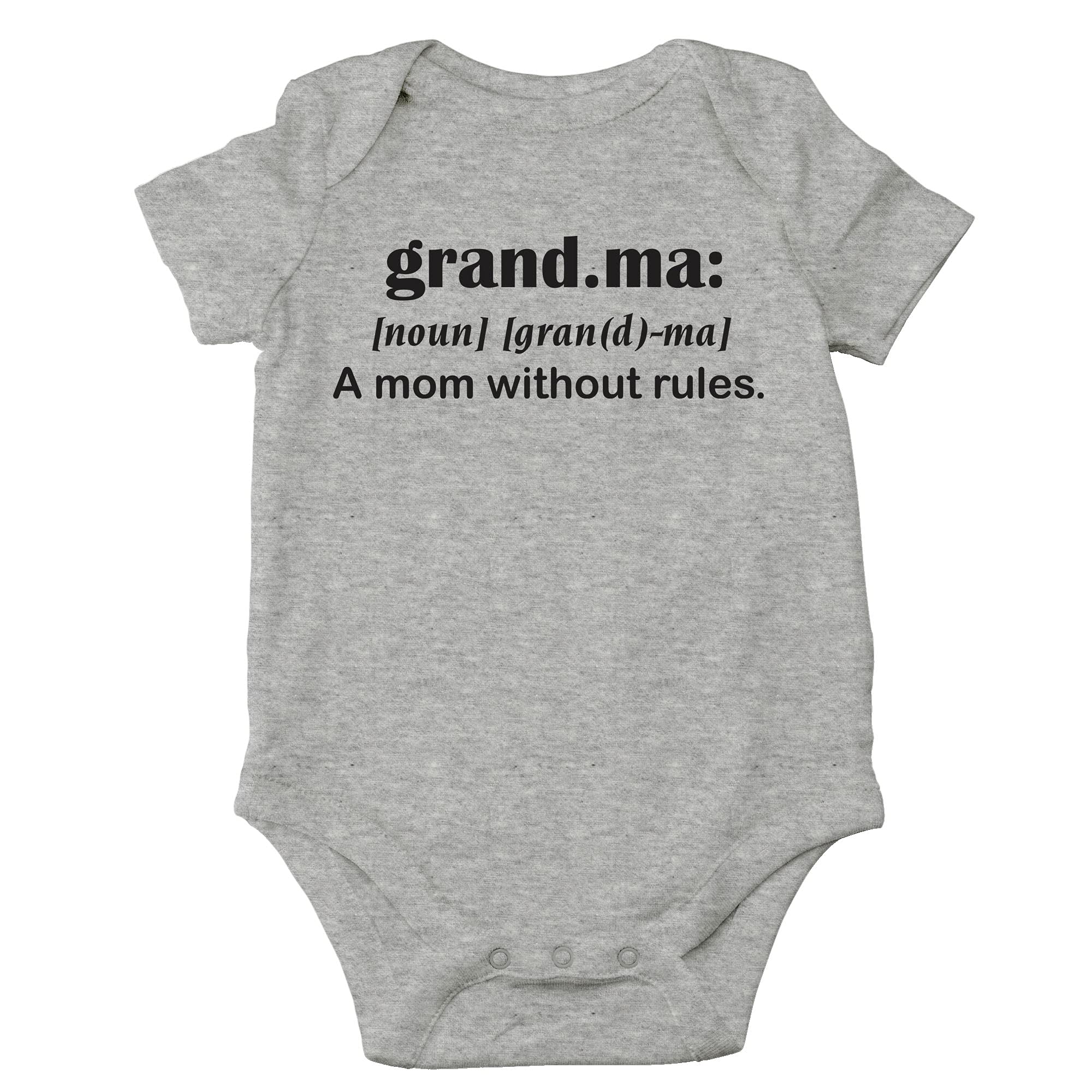 Funny Newborn Bodysuit Outfits for Boys & Girls - Cute Grandma Definition Baby Clothes | Perfect for Family Photos, Baby Showers & First Birthday Parties