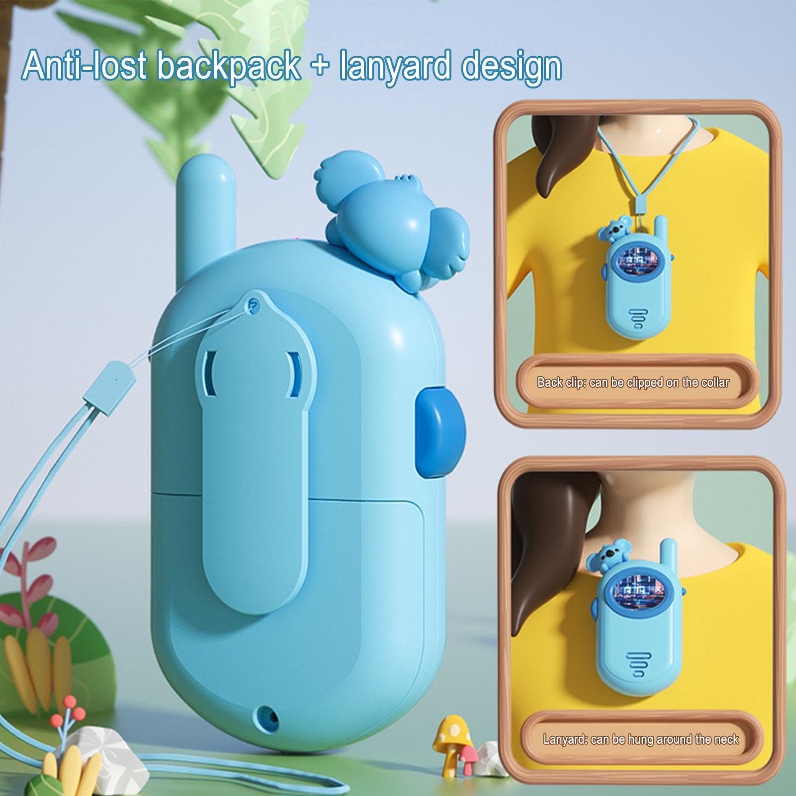 Kids Walkie Talkie Set - Long Range Two-Way Radios with Cute Koala Design, Durable & Compact Toy Walky Talky for Boys & Girls - Perfect for Outdoor Adventures, Camping, and Backyard Games