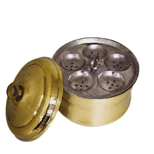 Premium Traditional Brass 9-Pit Idli Cooker | Authentic South Indian Brass Idli Steamer (Pithal Idli Pathram) | Heavy Duty Idli Pot for Healthy Cooking | Perfect for Home Kitchens & Indian Restaurants | Ideal for Breakfast & Traditional South Indian Meals