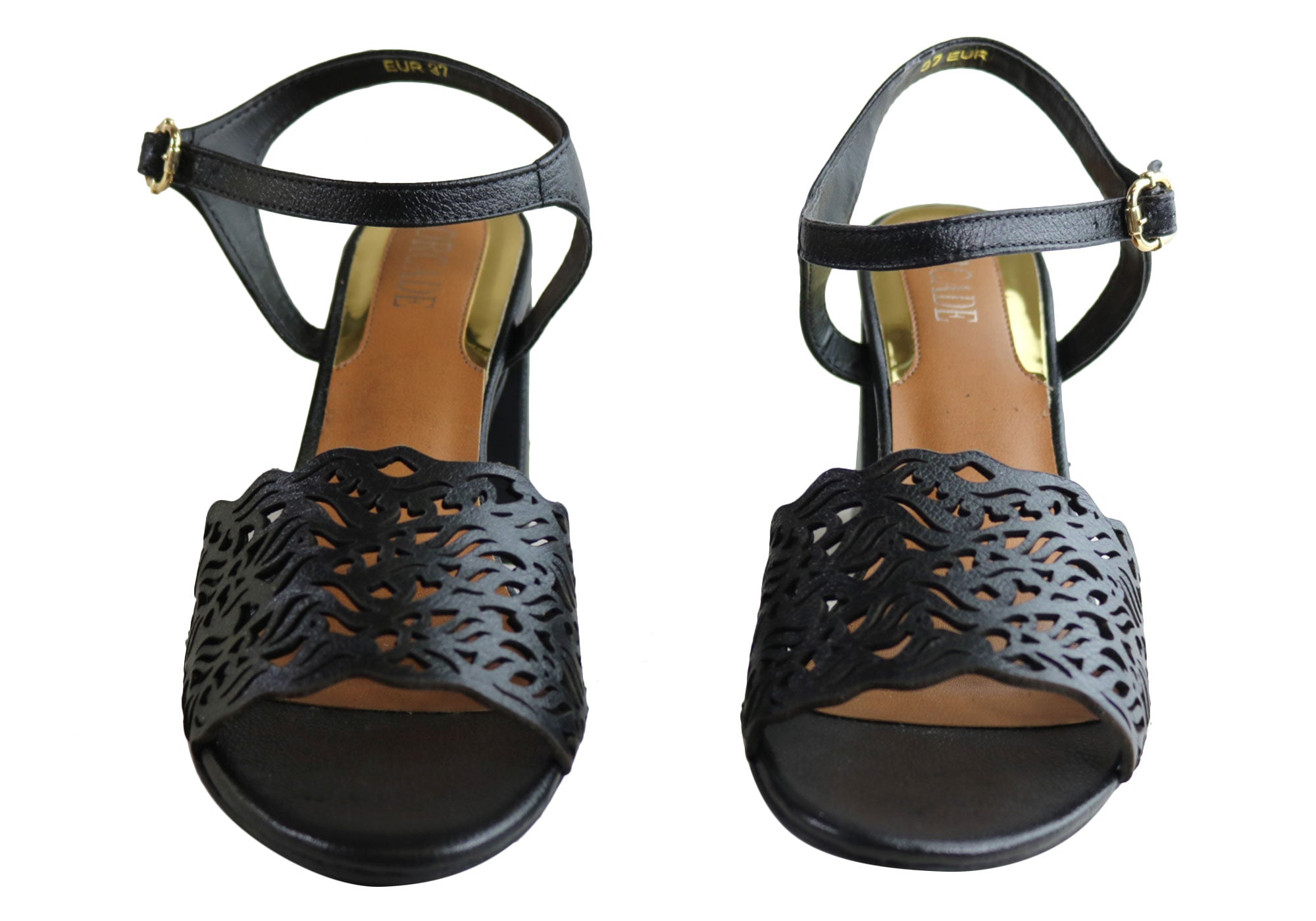 Orcade Mena Women's Fashion Leather High Heel Sandals - Made in Brazil - Perfect for Parties, Weddings & Evening Events