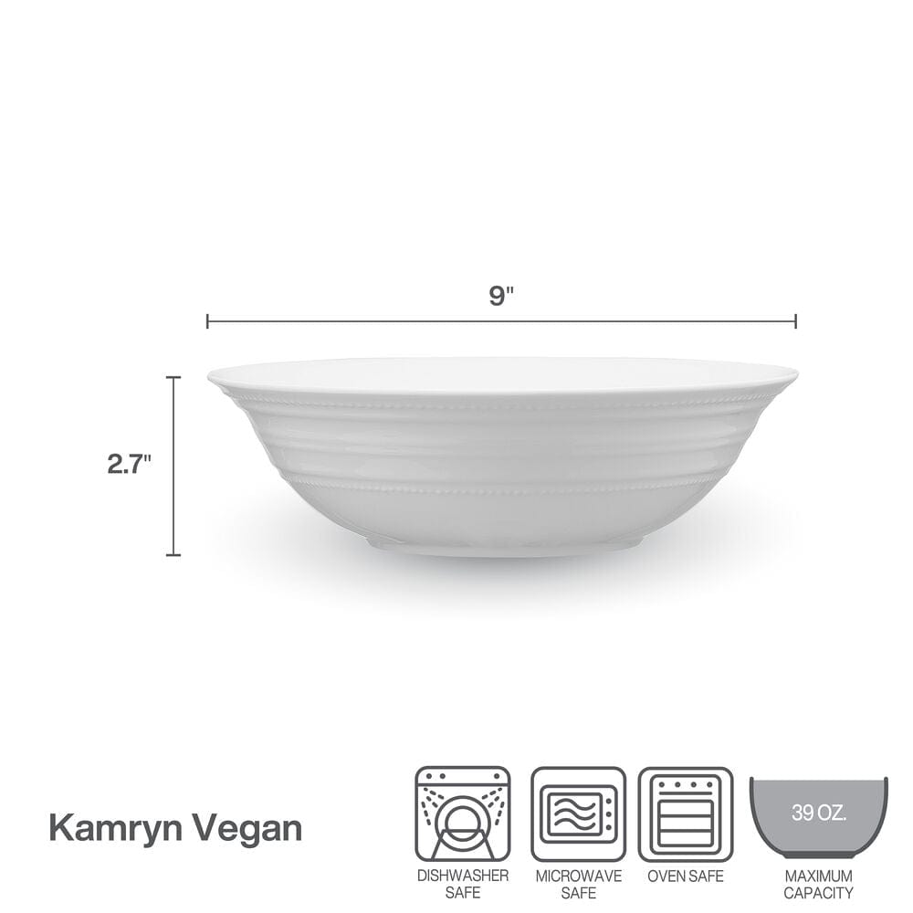 Kamryn Vegan Serve Bowl Set - Eco-Friendly Plant-Based Dinnerware for Salads, Pasta & Buddha Bowls - Perfect for Healthy Meals & Sustainable Dining