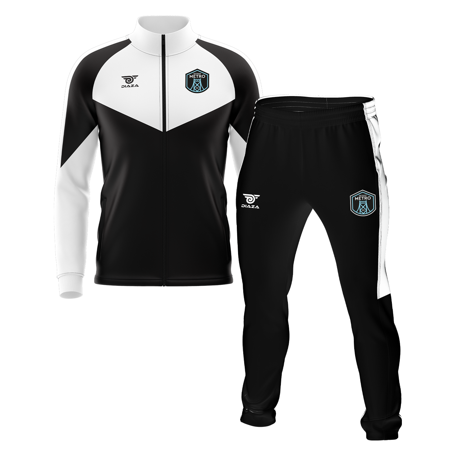 Detroit Metro FC Track Suit Lava Kit - Men's Soccer Training Jogging Outfit for Running & Gym Workouts