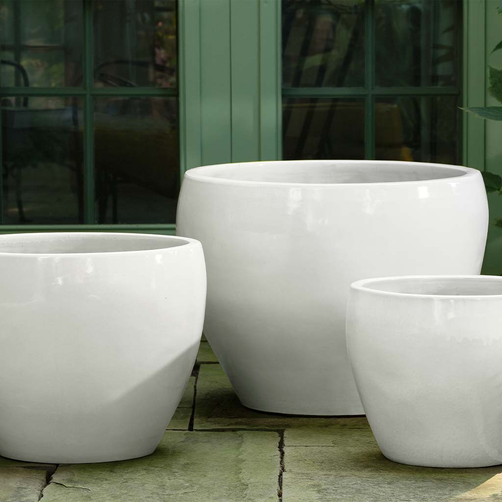 Campania International Cabochon Planter Set of 3 - Modern Cocoa Brown Flower Pots for Indoor Plants, Succulents & Home Decor | Perfect for Living Room, Office & Garden Decorations