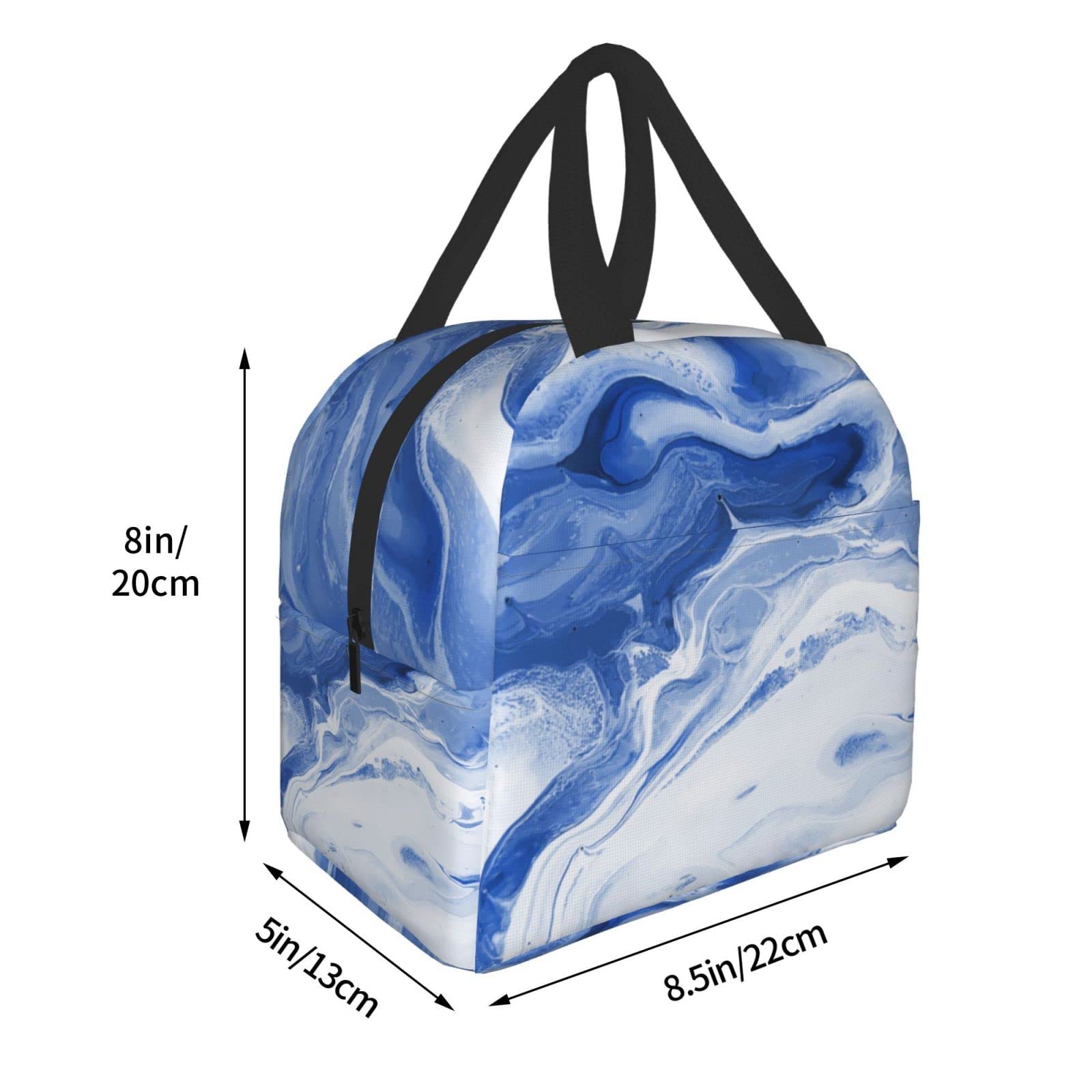 Blue Marble Insulated Lunch Box - Reusable Thermal Lunch Bag for Women & Men - Perfect for Office, Camping, Hiking, Picnic, Beach & Travel - Keep Food Fresh All Day
