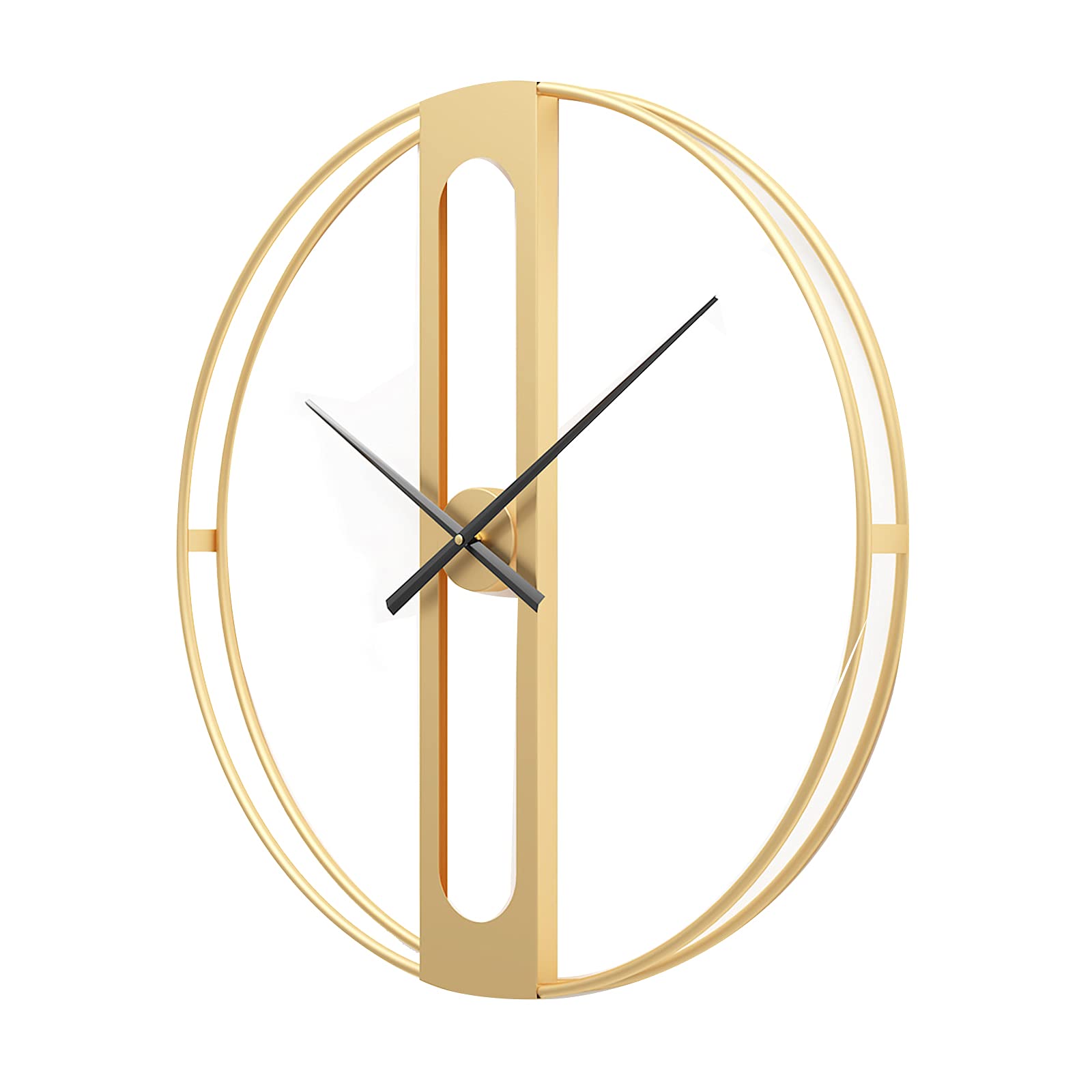 28 Inch Gold Metal Wall Clock - Modern Home Decor, Large Hanging Clock for Living Room, Bedroom, Office & Kitchen Decoration - Elegant Art Design for Stylish Interiors