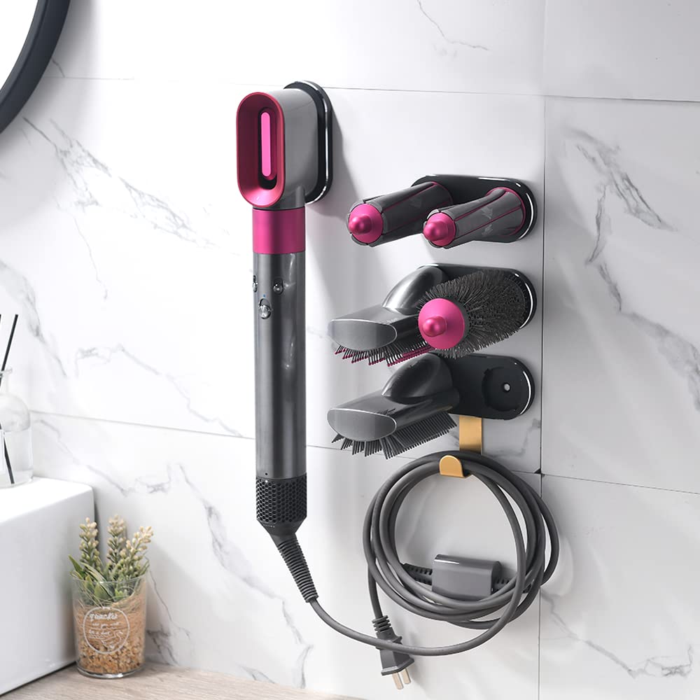 Dyson Airwrap Styler Wall Mount Holder - Metal Organizer Storage Rack for Hair Curling Iron Barrels & Brushes | Space-Saving Hair Tool Organizer for Home, Bedroom & Bathroom | Perfect for Salon-Style Styling at Home