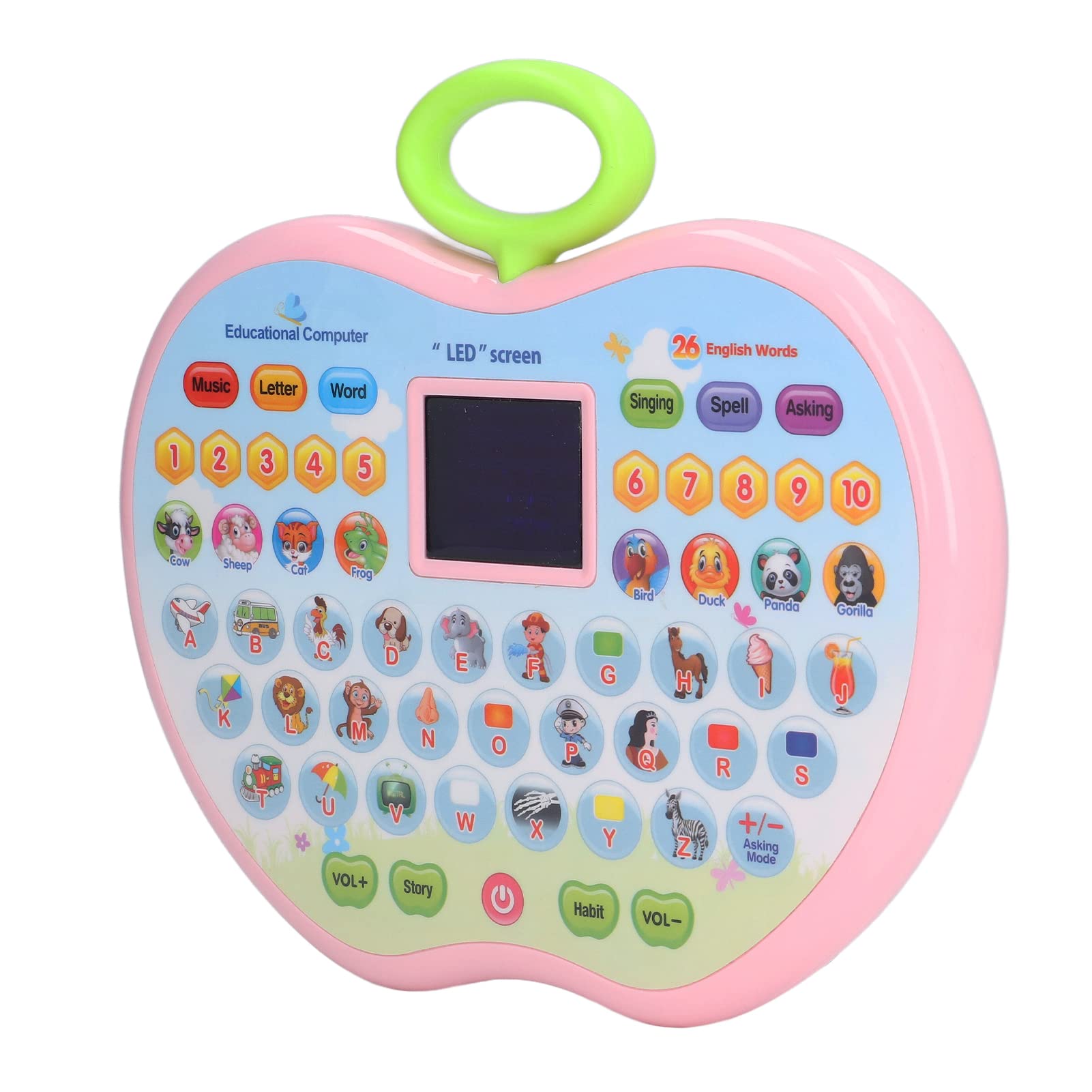 Kids Learning Tablet - 10 Teaching Modes with LED Display for Toddlers | Educational Toy for Boys & Girls (Pink) - Perfect for Home & Travel Learning