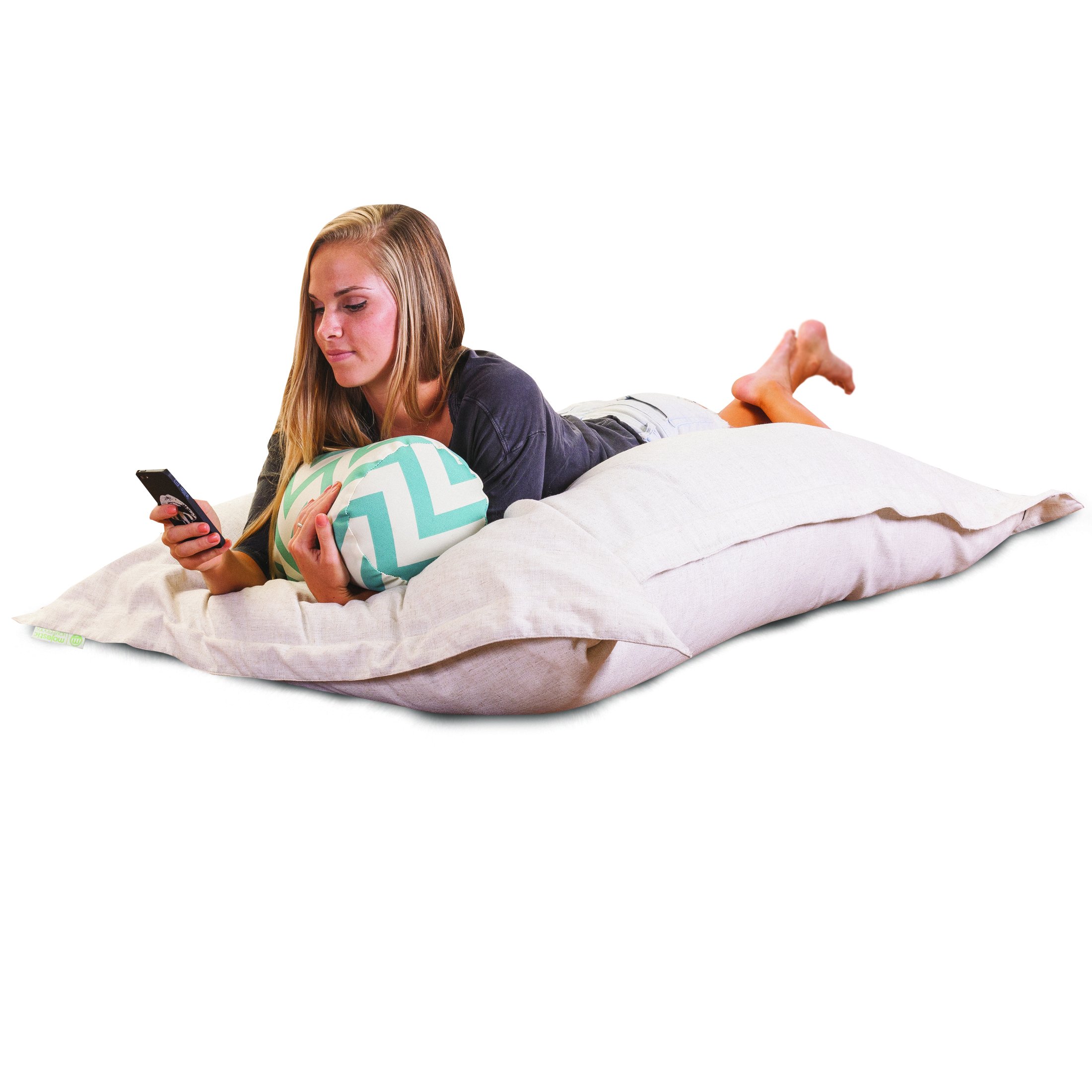 Majestic Home Goods Wales Floor Pillow - Soft & Comfortable Large Cushion for Living Room, Bedroom, Yoga & Meditation - Magnolia Pattern Home Decor