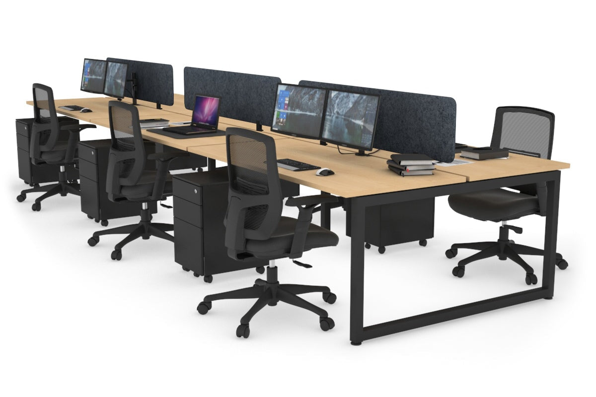 Quadro Loop Legs 6-Person Office Workstation Desk [1800L x 700W] - Modern Collaborative Workspace Solution for Team Projects & Open Office Layouts