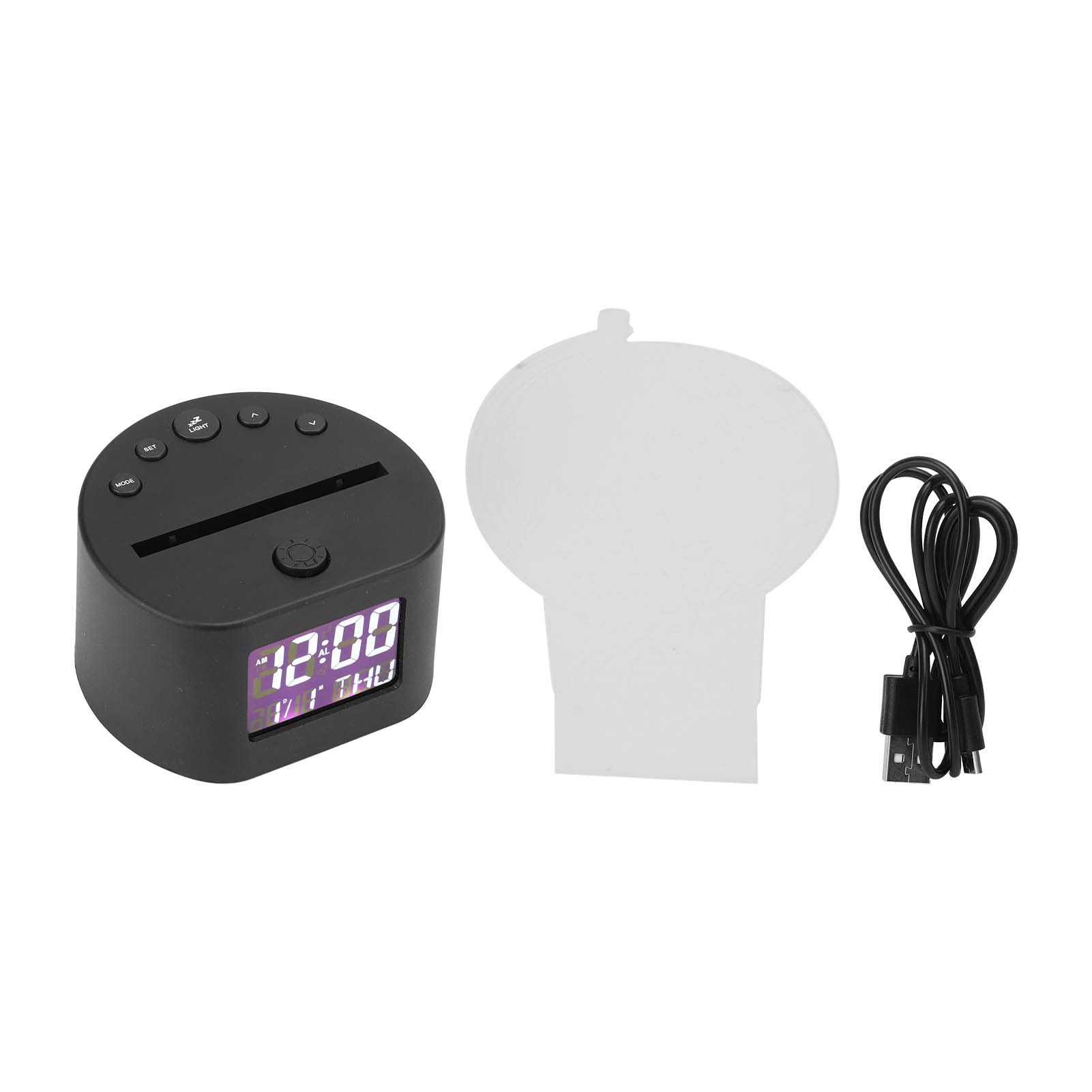 Zerodis Acrylic Night Light with Digital Calendar Clock - Bedside Desk Lamp for Bedroom, Bathroom, Hallway - Decorative LED Nightlight with Base - Perfect Gift for Home Office Decor & Stairway Lighting