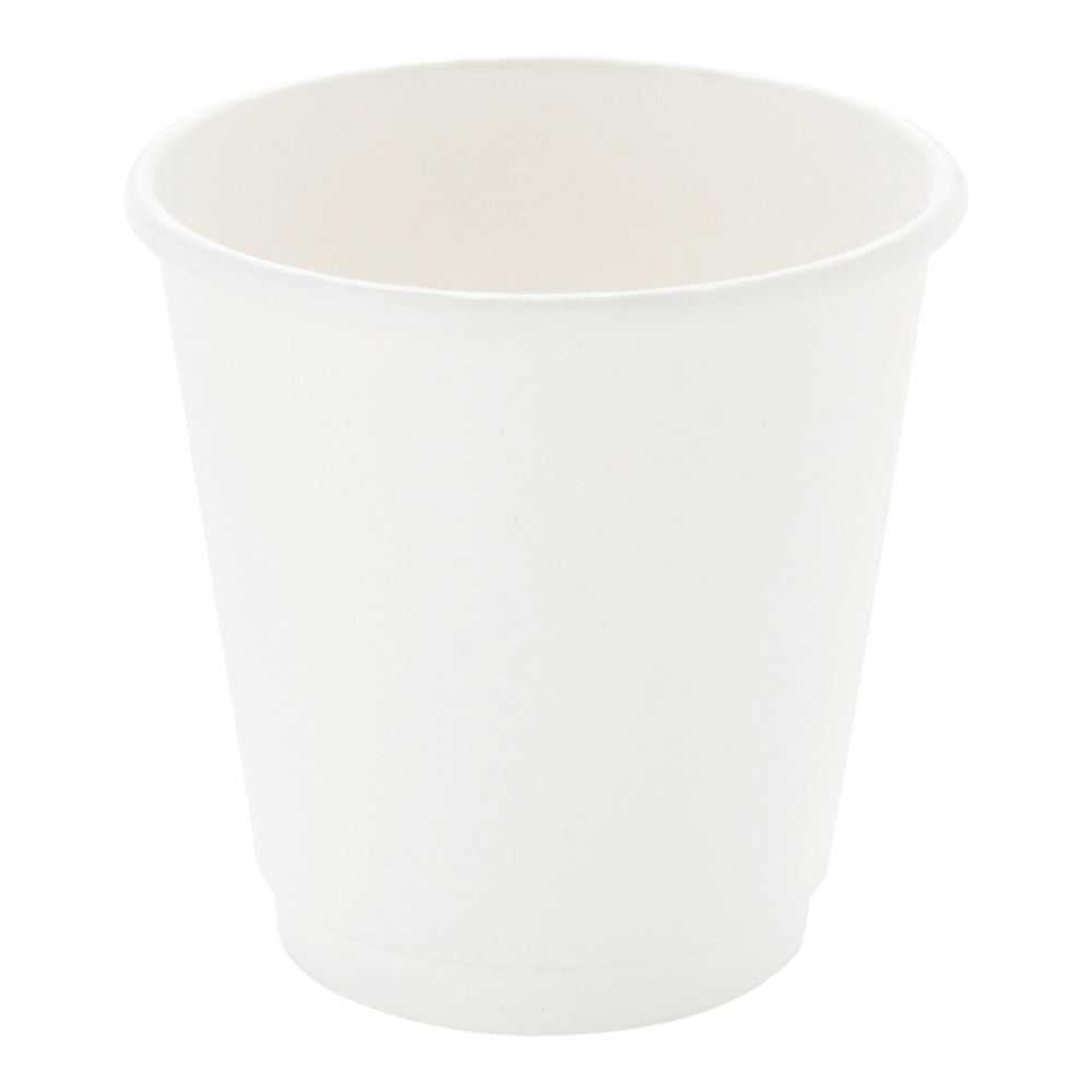 8 oz Double Wall White Paper Coffee Cups - Insulated Hot/Cold Drink Cups (25 Count) - Perfect for Coffee Shops, Offices & Home Use