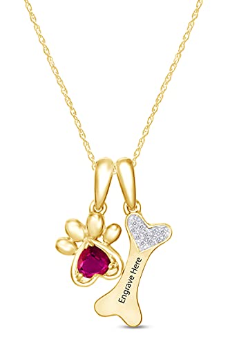 Yellow Gold Over : Simulated Ruby