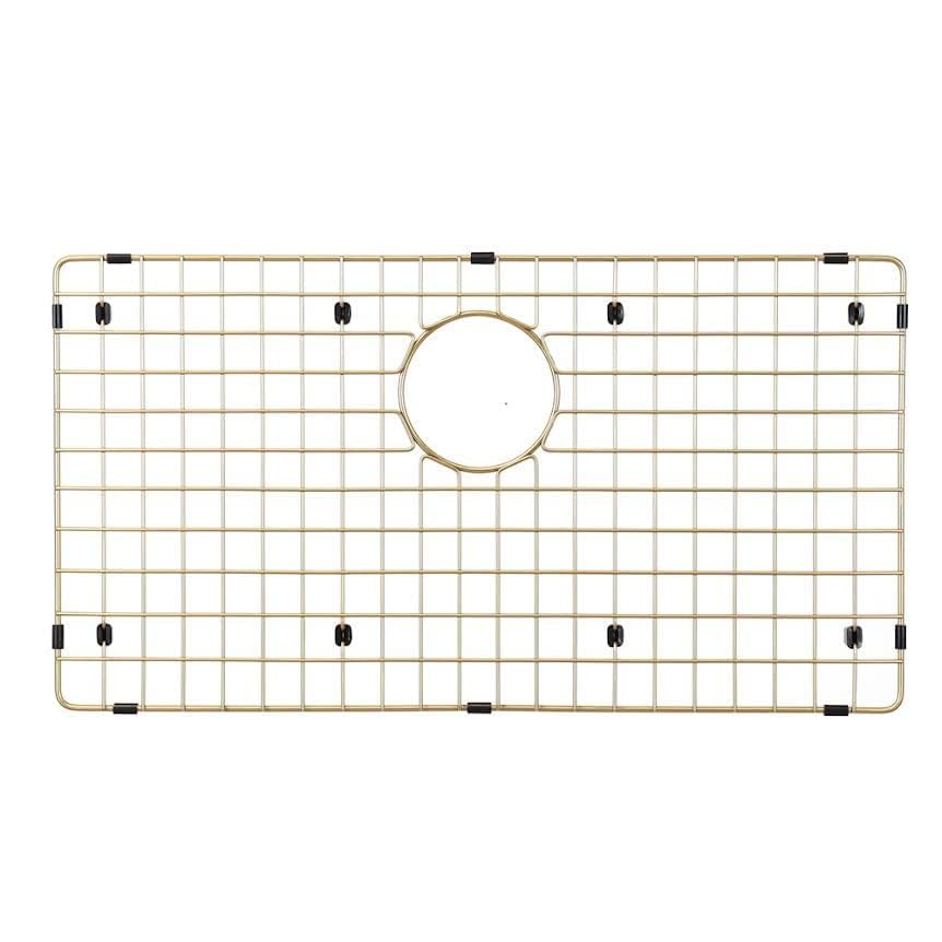 Starstar Matte Gold 304 Stainless Steel Kitchen Sink Protector Grid - 29 x 15 Inch Sink Rack for Bottom Protection | Durable Drainboard for Dish Drying & Organization | Perfect for Modern Kitchens & RV Use
