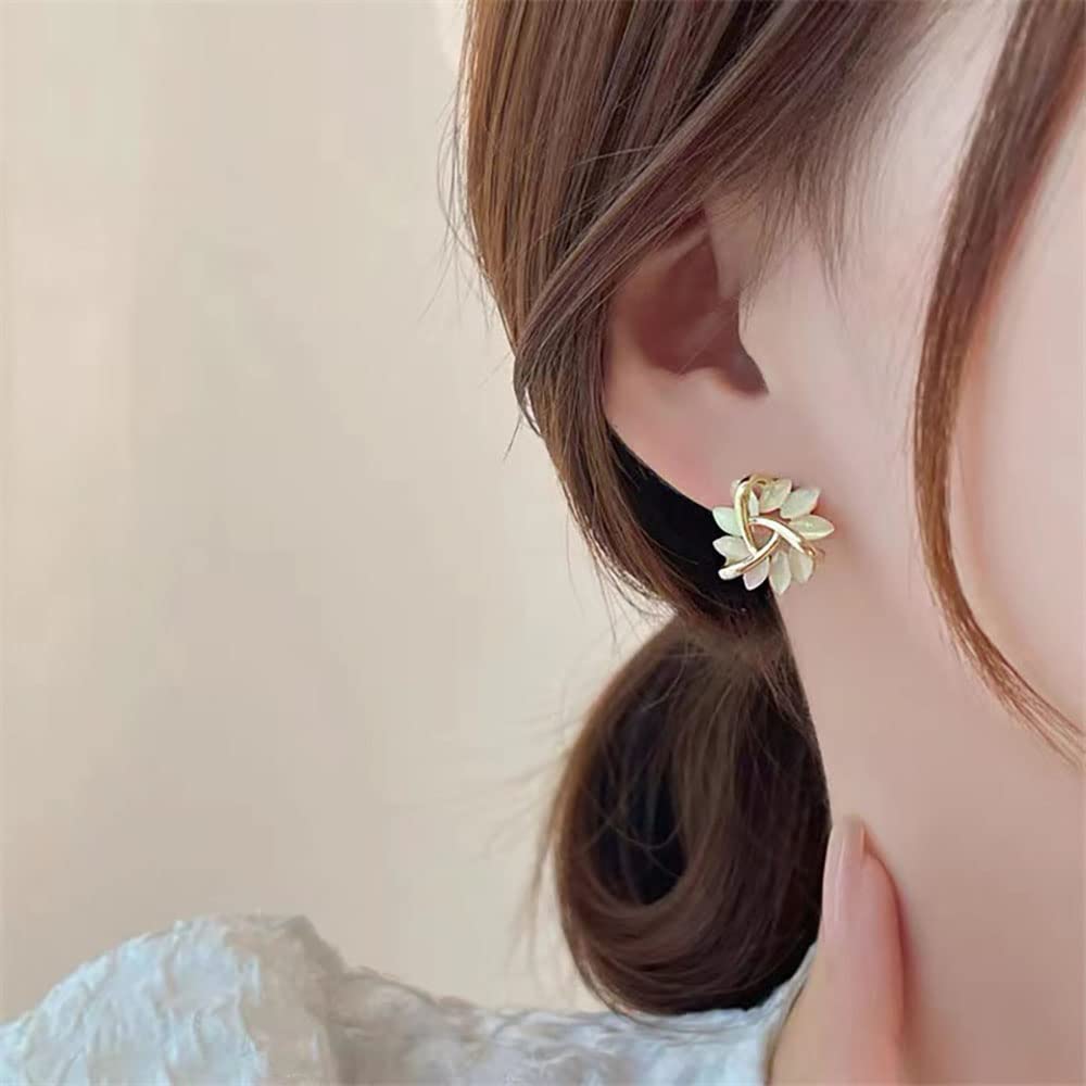 Crystal Flower Stud Earrings for Women - White Opal Floral Earrings | Elegant Beach Vacation Jewelry & Everyday Wear