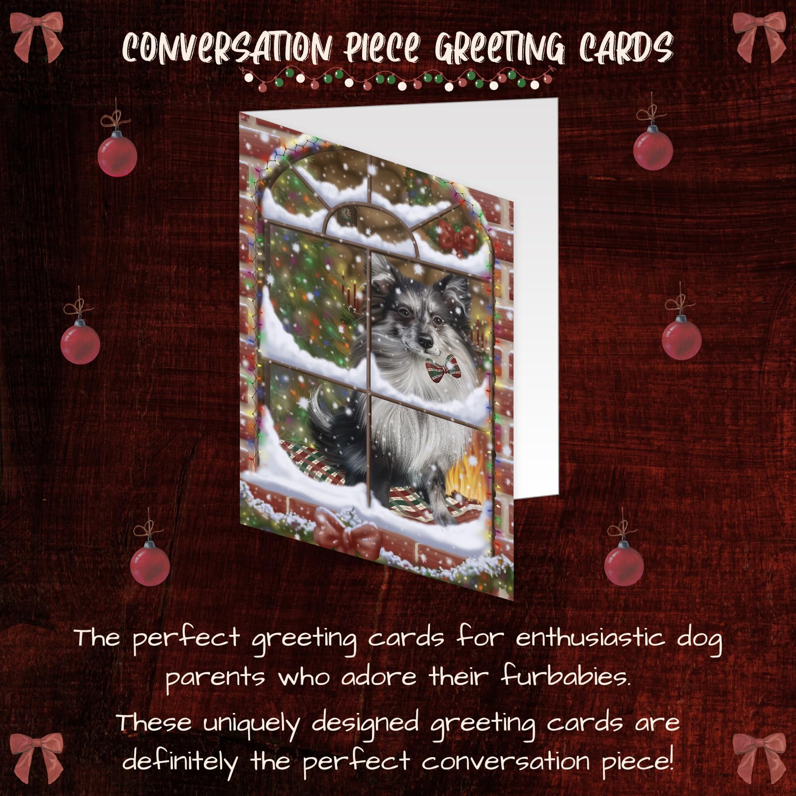 Pomeranian Dog Christmas Greeting Cards - 10 Adorable Pet Holiday Invitation Cards with Envelopes - Festive Pet Artwork for Xmas Gifts & Home Decor (GCD65867) | Perfect for Sending Holiday Wishes to Dog Lovers & Decorating Your Home