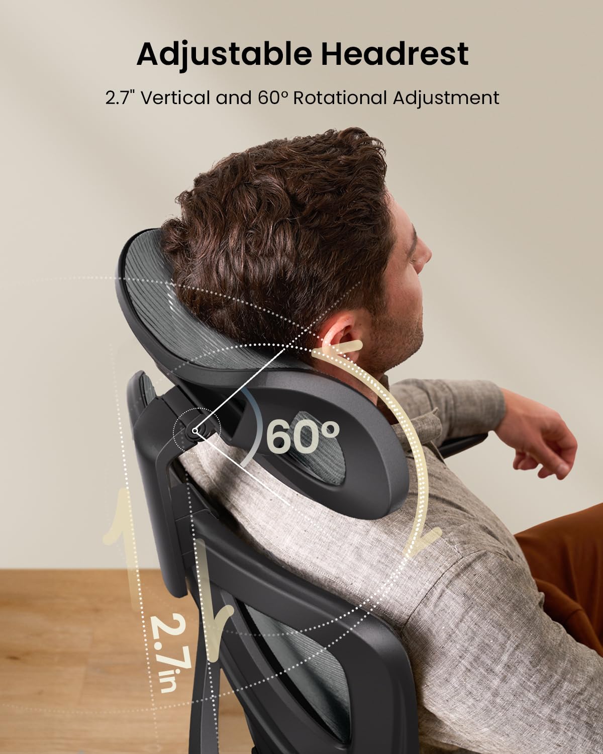 ProtoArc EC100 Ergonomic Office Chair - Big and Tall Mesh Computer Desk Chair with 30% Thicker Saddle Cushion, Adjustable Lumbar Support & Headrest - Home & Office Task Chair (Gray) - Perfect for Long Work Hours, Gaming & Remote Workspaces