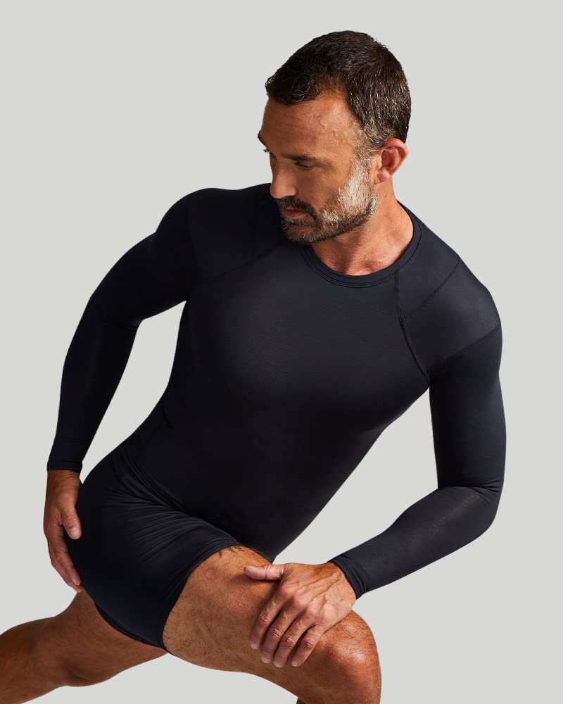 Tommie Copper Men's Pro-Grade Shoulder Support Shirt - UPF 50+ Long Sleeve Compression Top for Upper Body & Posture Support - Ideal for Workouts, Recovery & Active Lifestyle