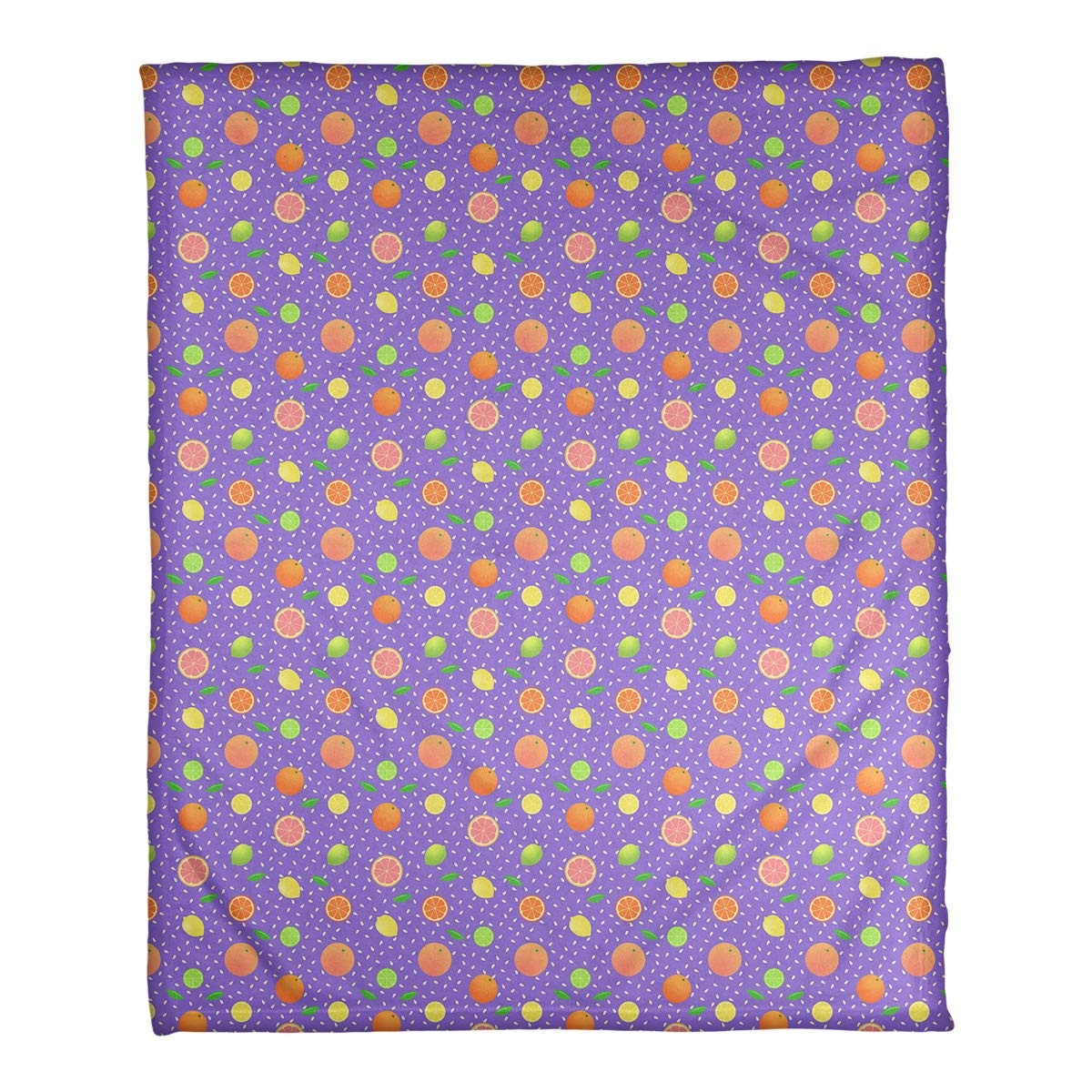 Katelyn Elizabeth Soft Coral Fleece Blanket with Citrus Fruit Pattern - 30x40 Inches, Purple - Cozy Throw for Bed, Sofa & Outdoor Picnics
