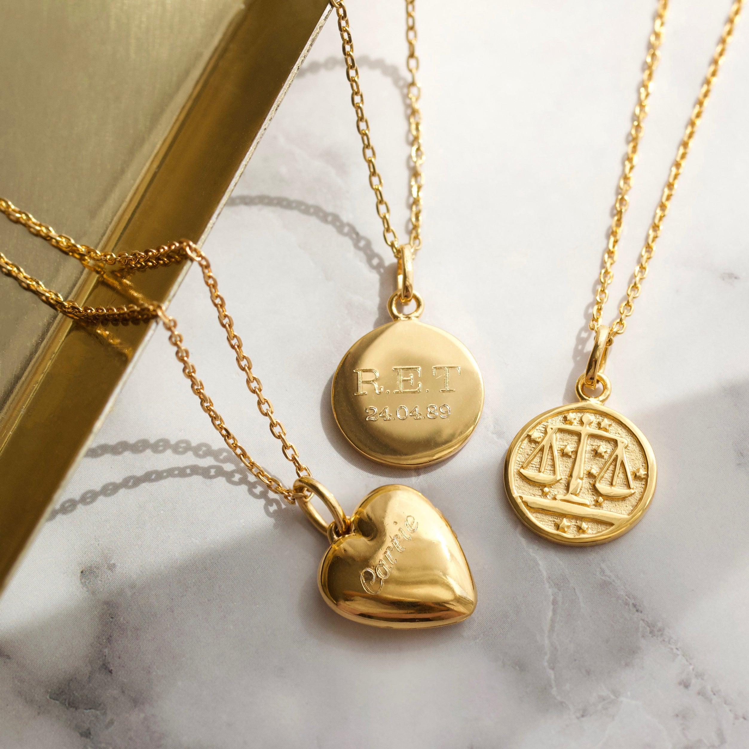 Personalized Zodiac Sign Engravable Coin Necklace - Custom Horoscope Pendant for Women & Men - Perfect for Birthdays, Anniversaries & Spiritual Gifts