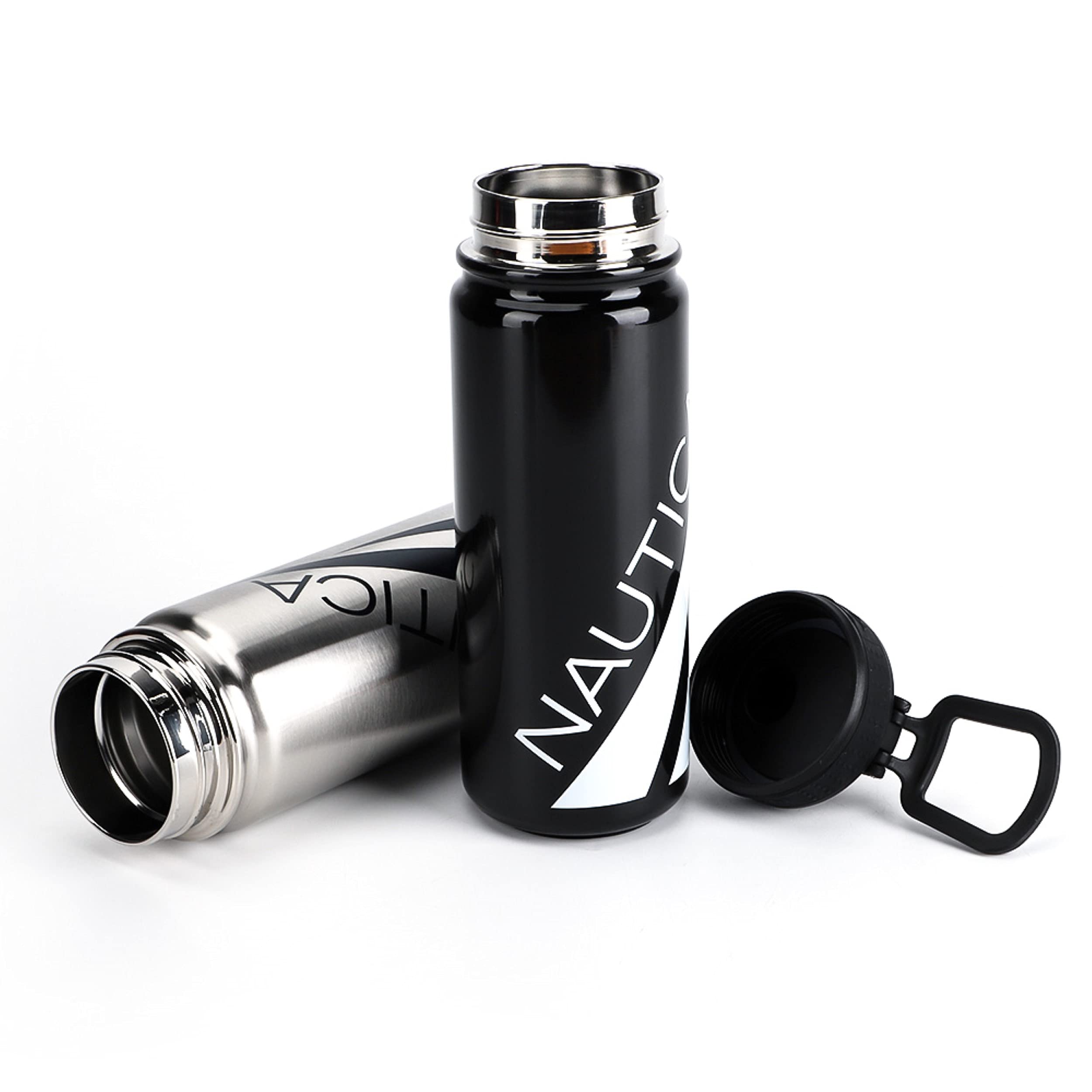 Nautica Insulated Stainless Steel Water Bottle - 32oz Double Wall Vacuum Flask with Dual Mouth Chug Cap & Wide Opening - BPA Free Reusable Metal Bottle for Gym, Hiking, Camping & Outdoor Activities