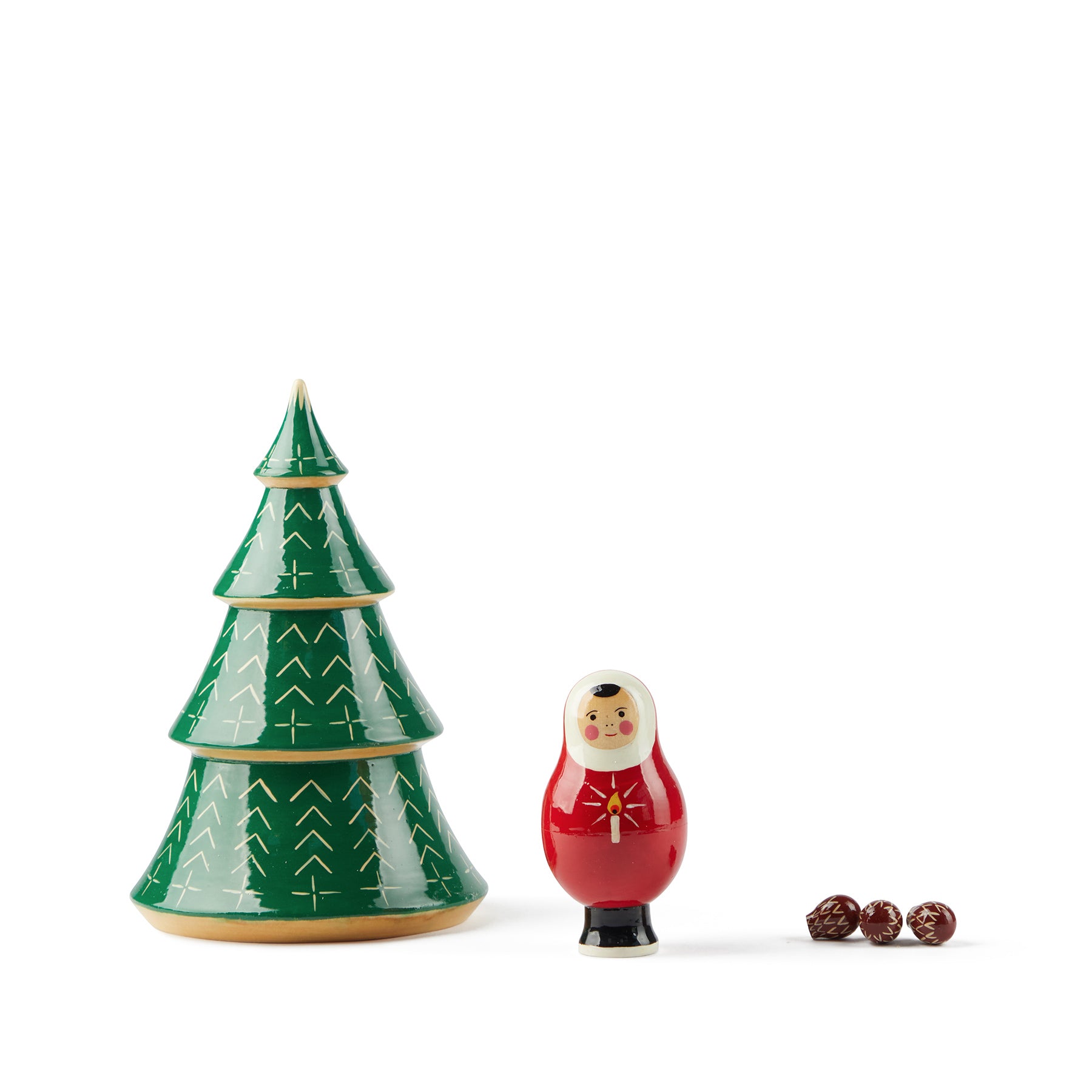 Girl & Spruce Tree Christmas Ornament - Handmade Holiday Decor for Xmas Tree, Home, Office, and Festive Party Decorations